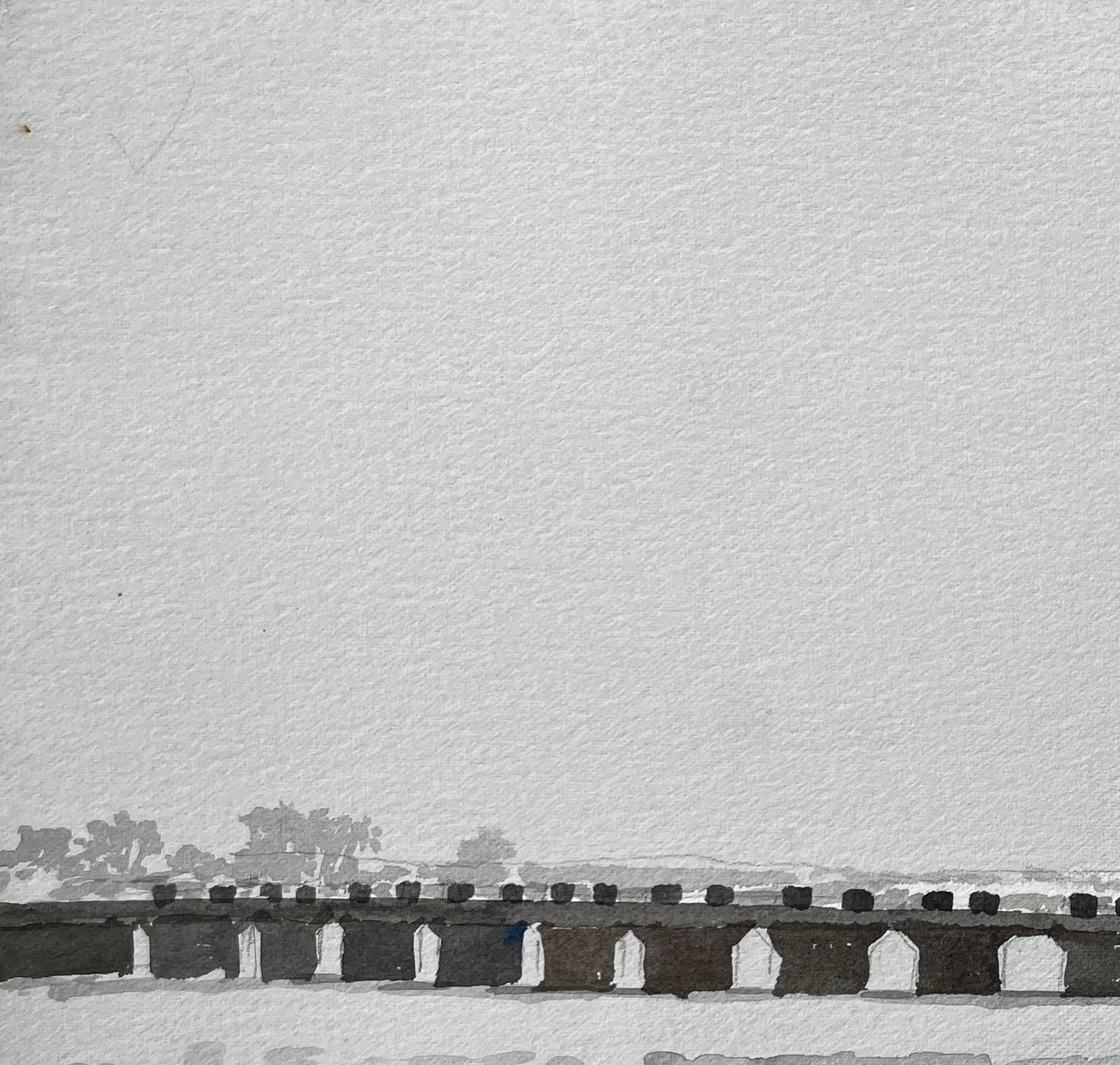 Anthony Herbertpont Bel Brittany Arched Bridge Over Water With Moored Boats And Red Hull 19881988 photo vinterior