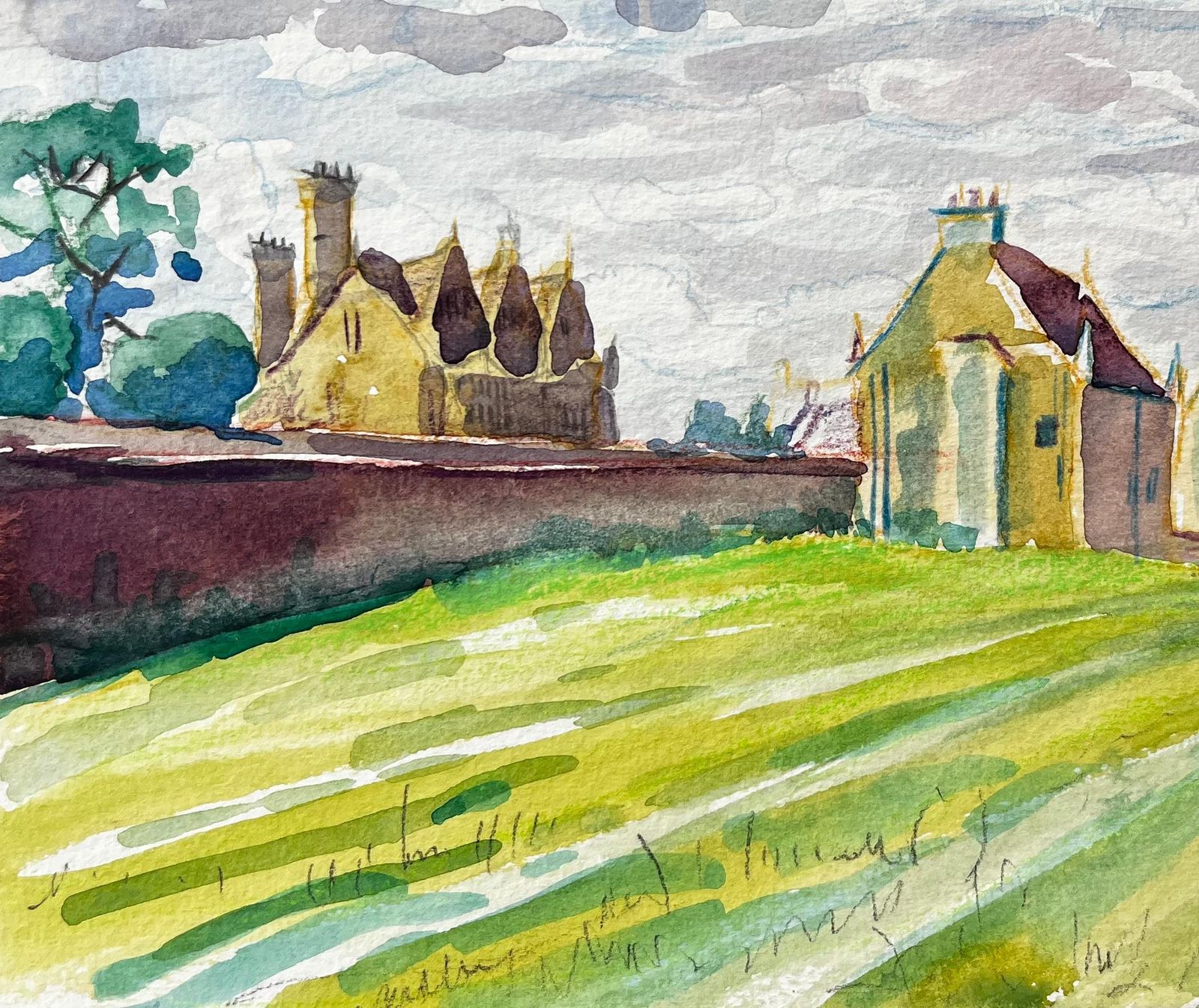 John Steane (B.1931)water Eaton Manor House Oxfordshire Historic Buildings And Open Field View photo vinterior