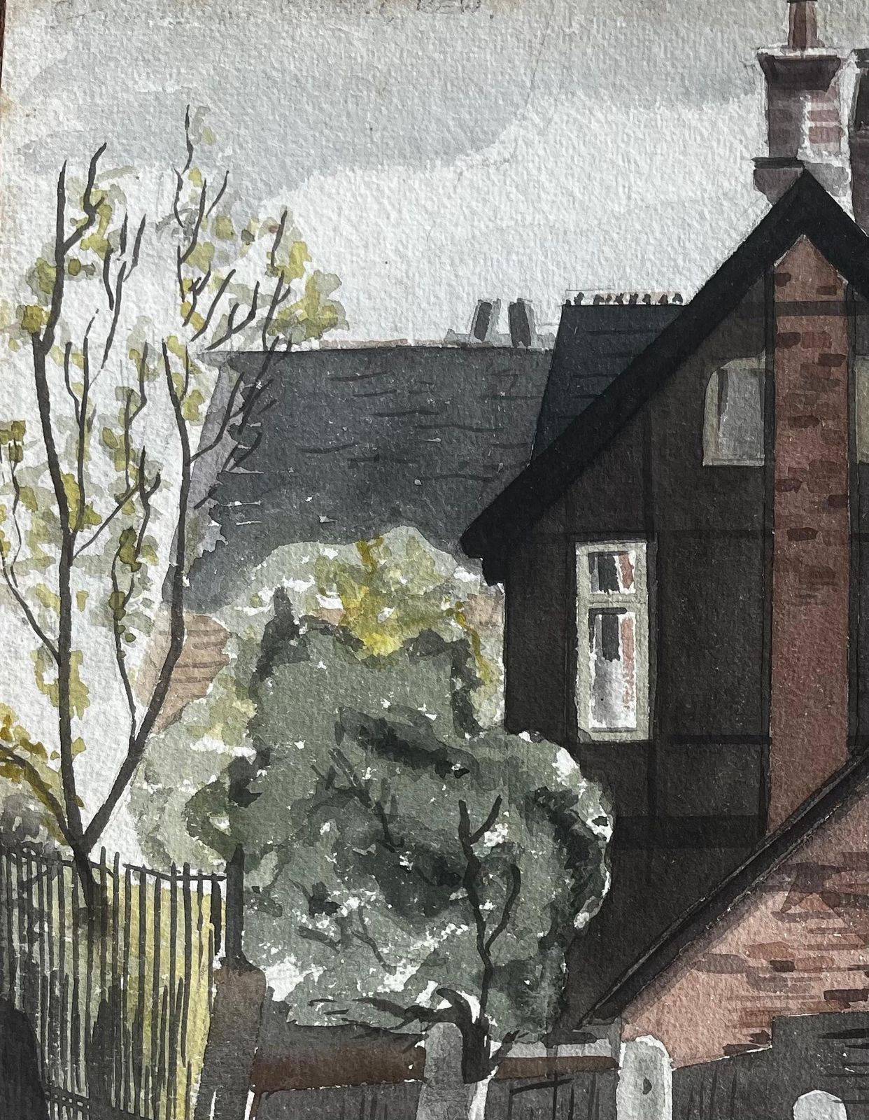 Anthony Herbertstrand On The Green Kew London Watercolour Of Historic Riverside House 1949 photo for sale