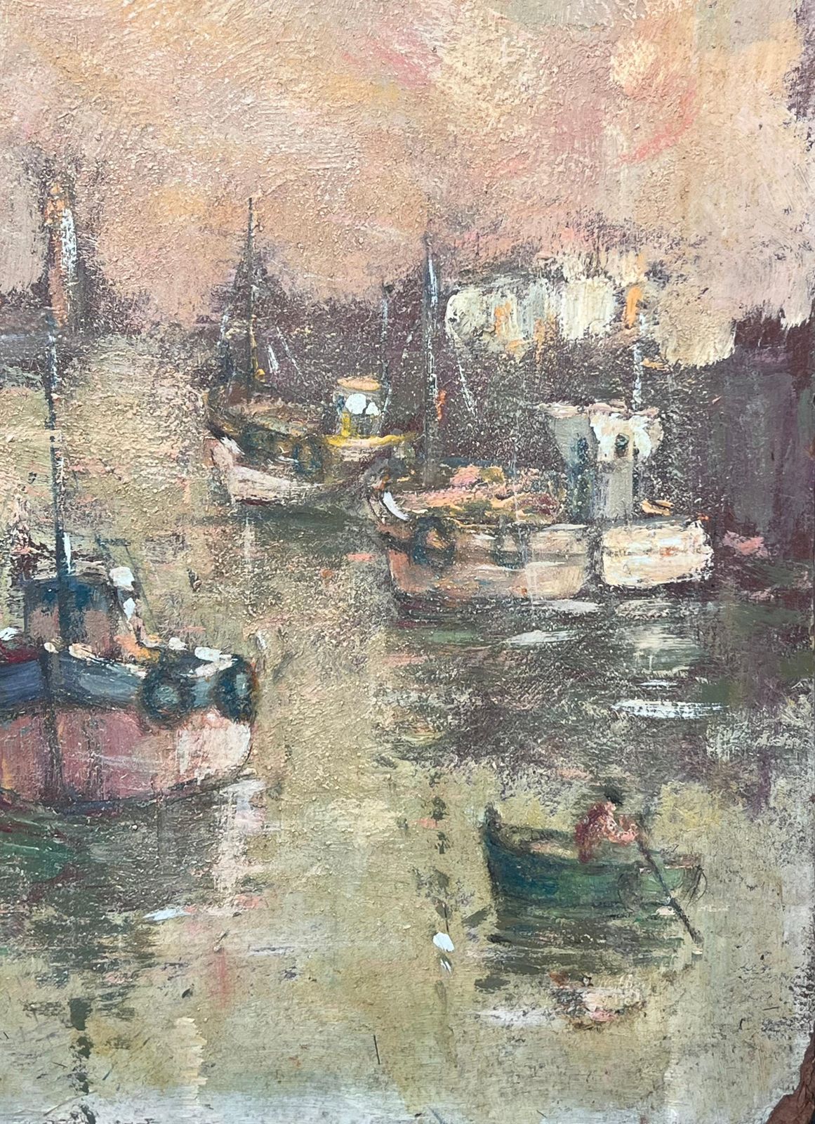 Fanch Lelsailing Boat And Rowing Boat Arriving At The Harbour French Oil Painting photo vinterior