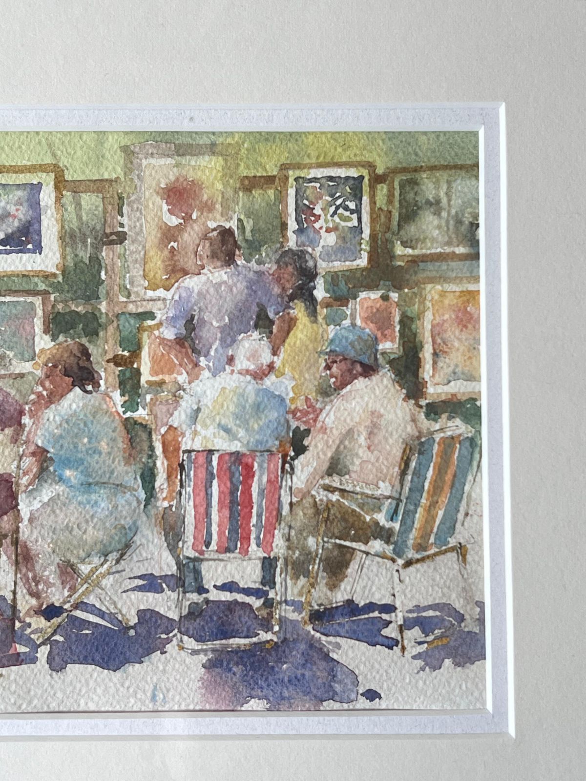 Anthony Herbertfigures Admiring And Discussing The Summer Outdoor Art Fair British Watercolour photo furniture
