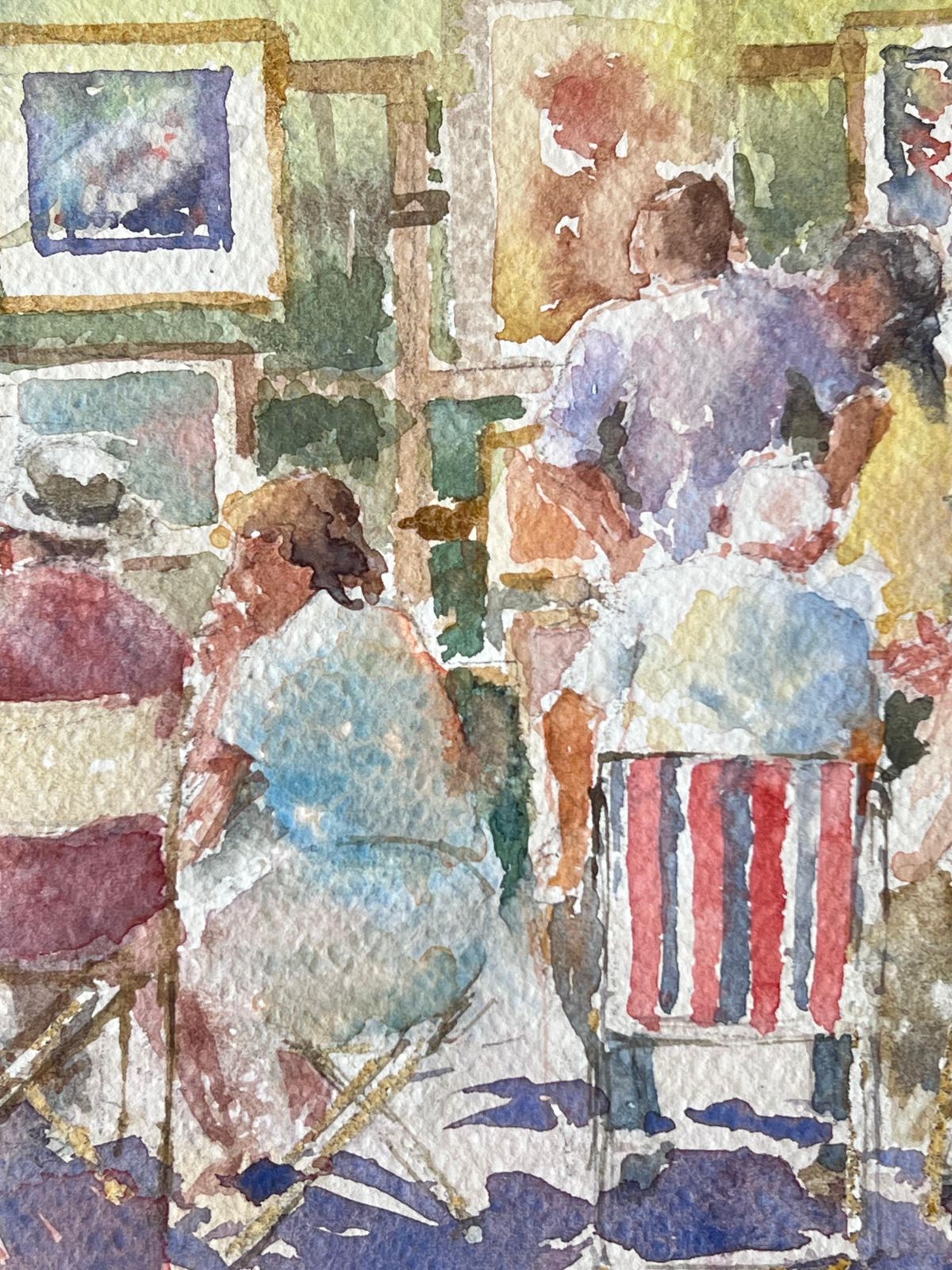 Anthony Herbertfigures Admiring And Discussing The Summer Outdoor Art Fair British Watercolour photo Art