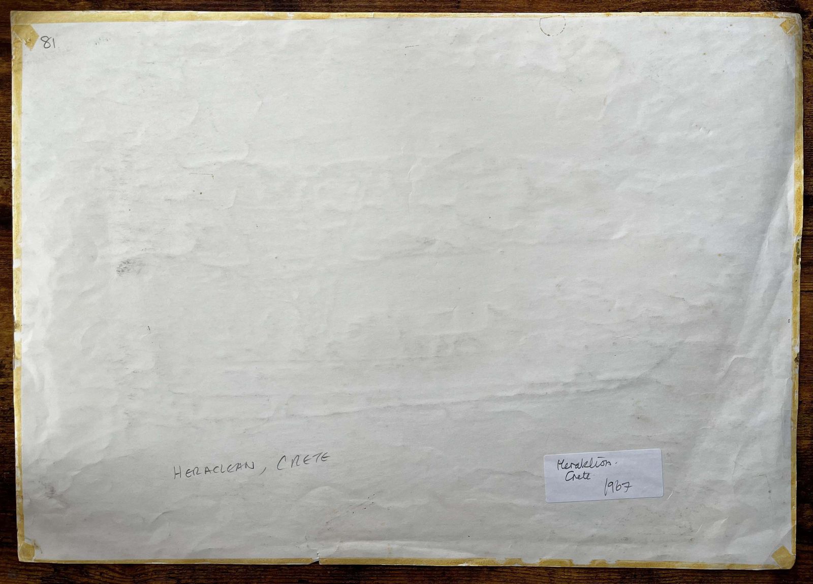 photo furniture John Steane (B.1931)heraklion Harbour Crete Ship Milos Greek Port Scene Signed 1967 Watercolour1967