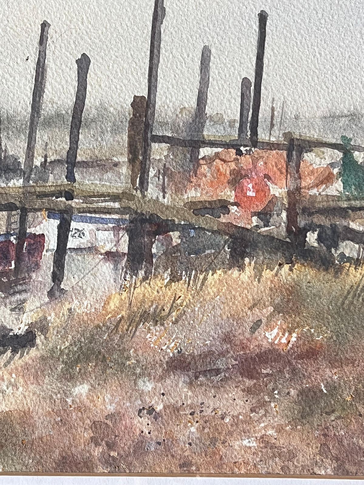 Anthony Herbertvertical Posts And Small Boats Moored Along The River Blyth Southwold photo buy
