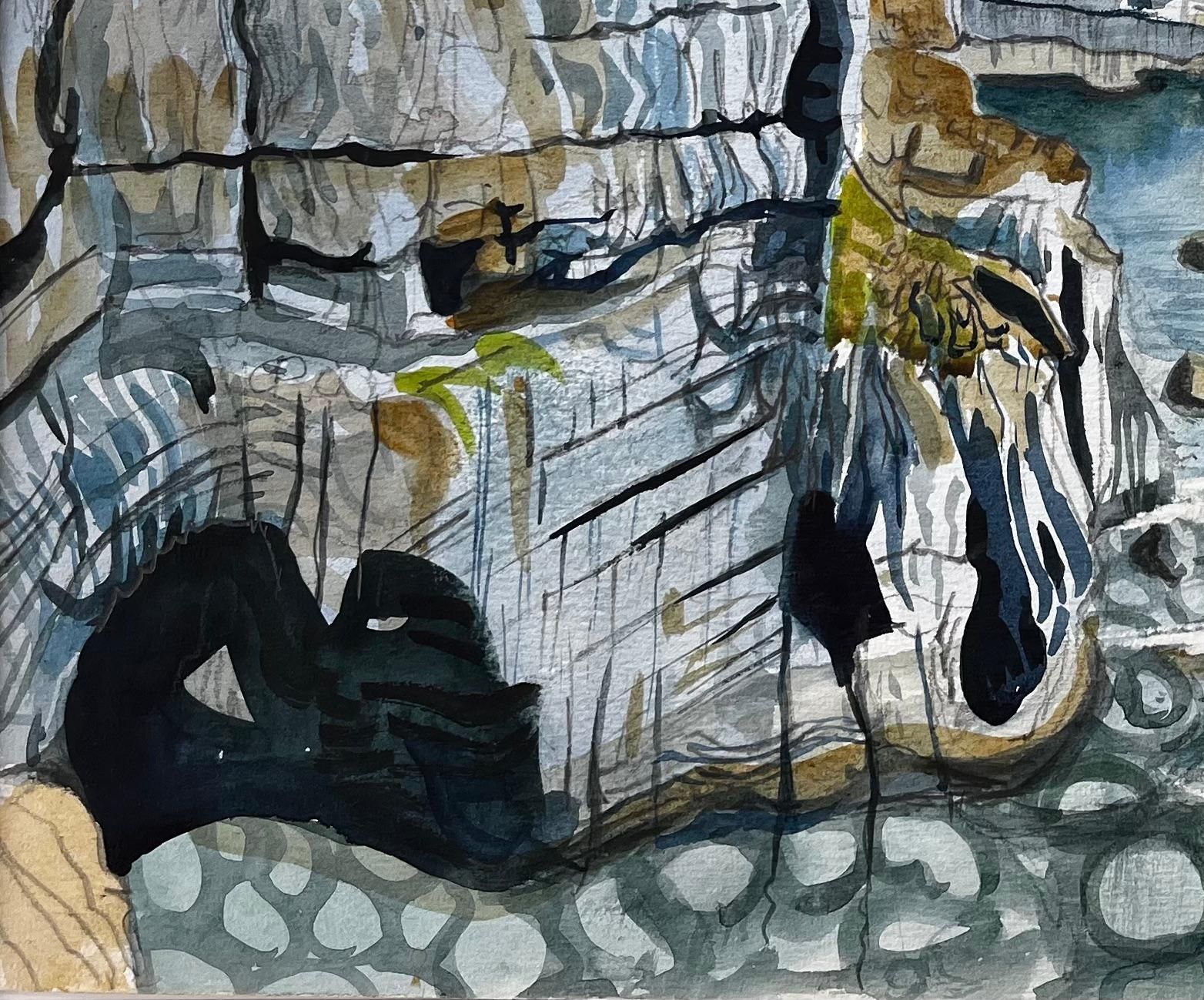 John Steane (B.1931)clifftop View Of Dorset Coast With Sea Stacks And Caves Signed 1995 Watercolour1995 photo for sale
