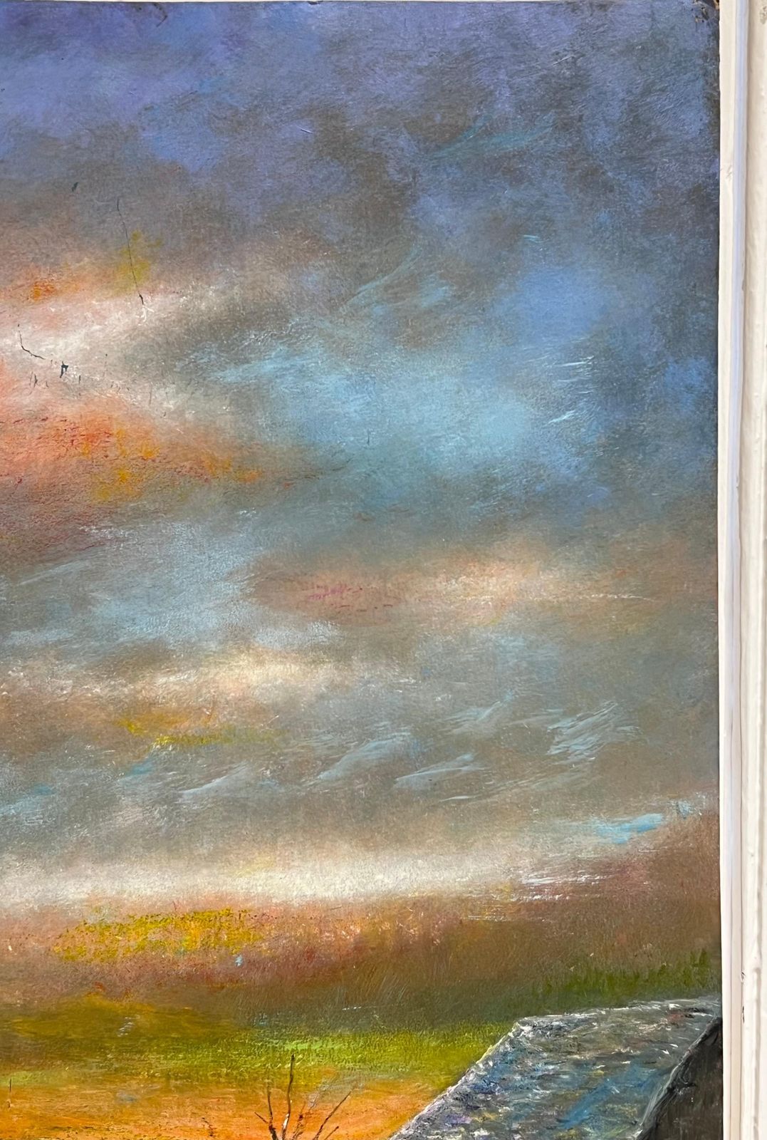 Jean Fouriestone Hut In A Autumnal Sunset Open Field Oil Landscape Painting photo 458.0