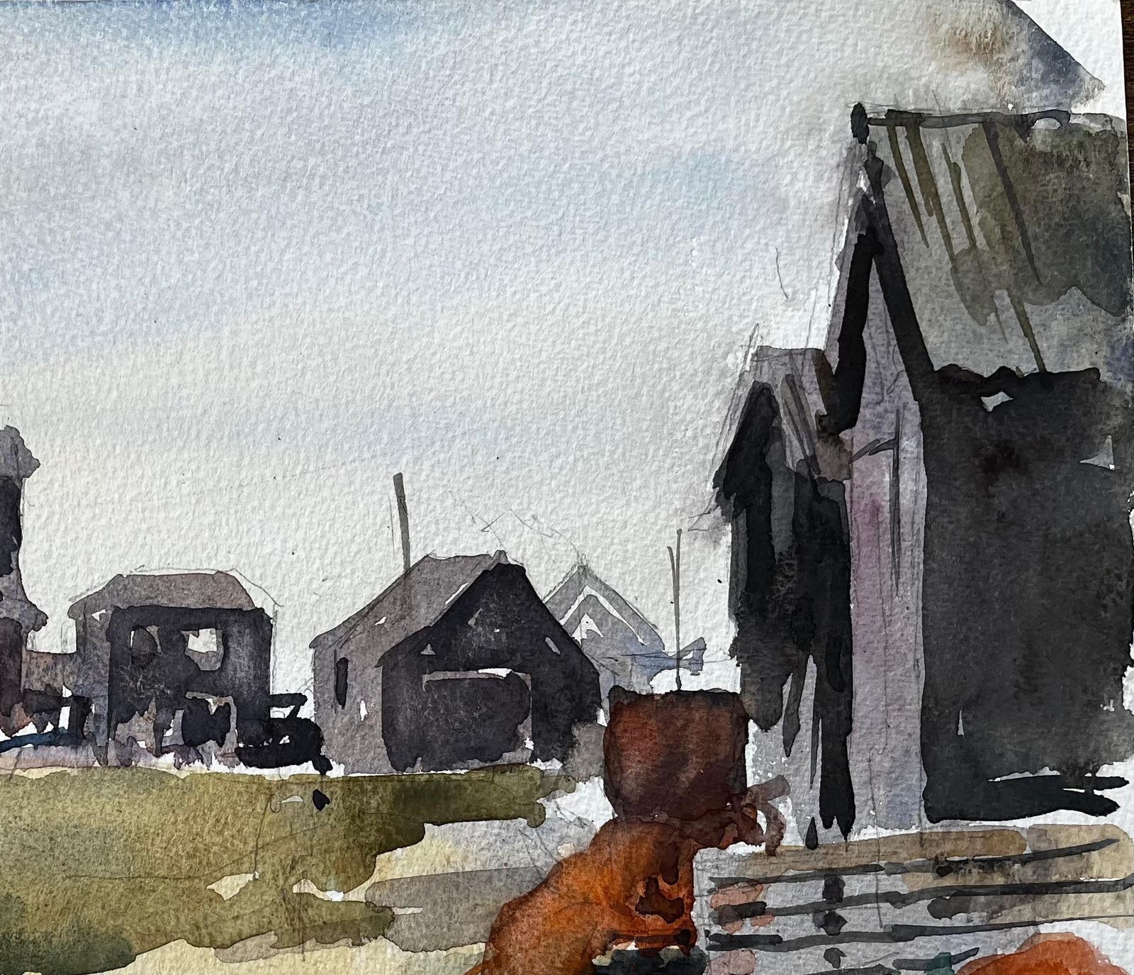 Anthony Herbertwalberswick Black Sheds And Fishing Nets Suffolk Coast Landscape 19961996 photo Art