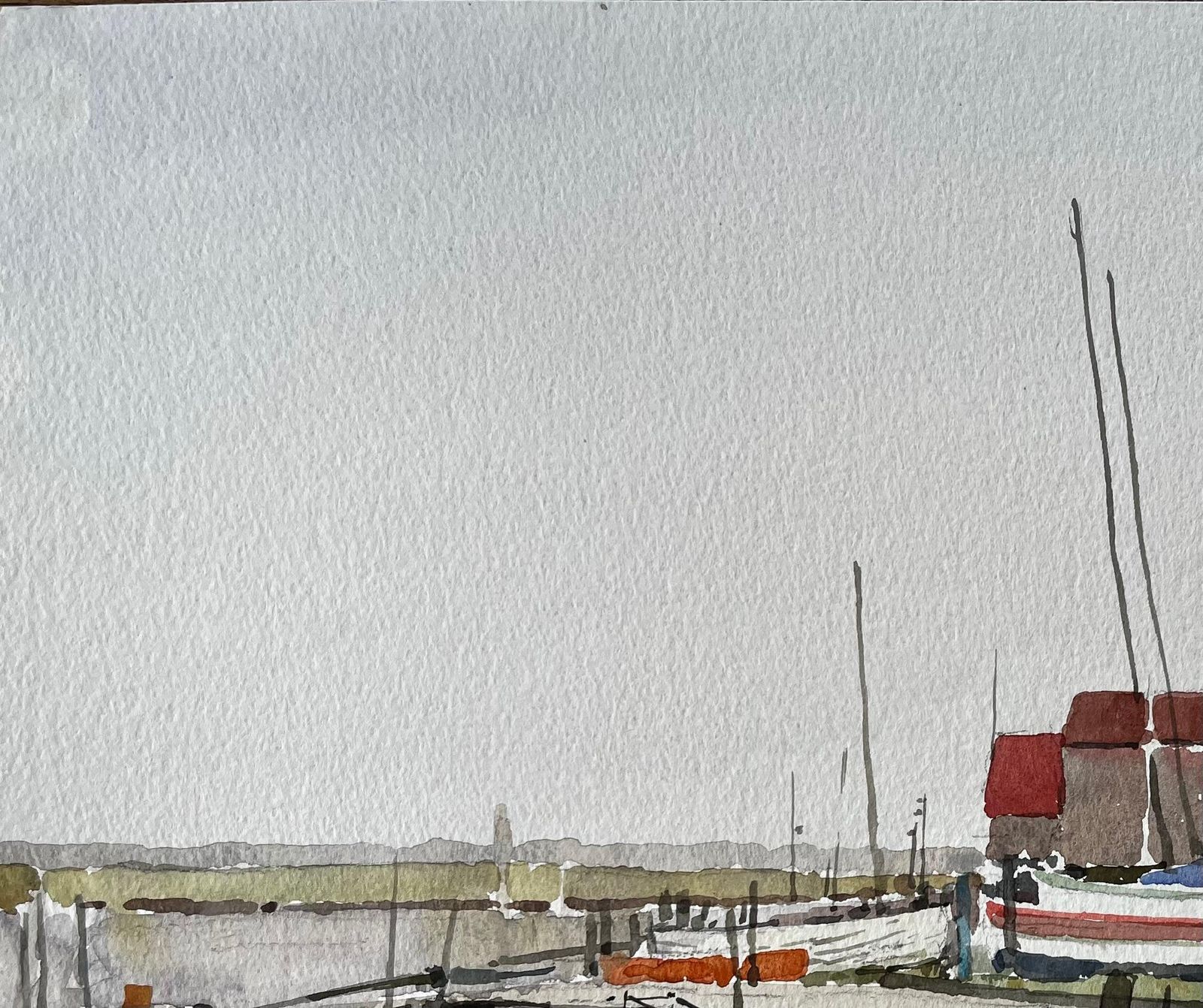 Anthony Herbertsouthwold Harbour Boats And Boat Sheds With Jetty And Estuary Mudflats 1992 photo 753.0