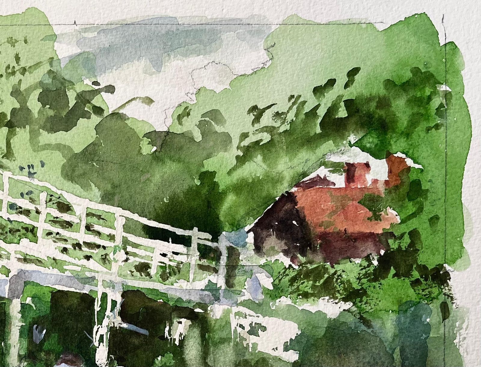 Anthony Herbertflatford Mill Suffolk White Footbridge And Figures In Summer Landscape photo Art