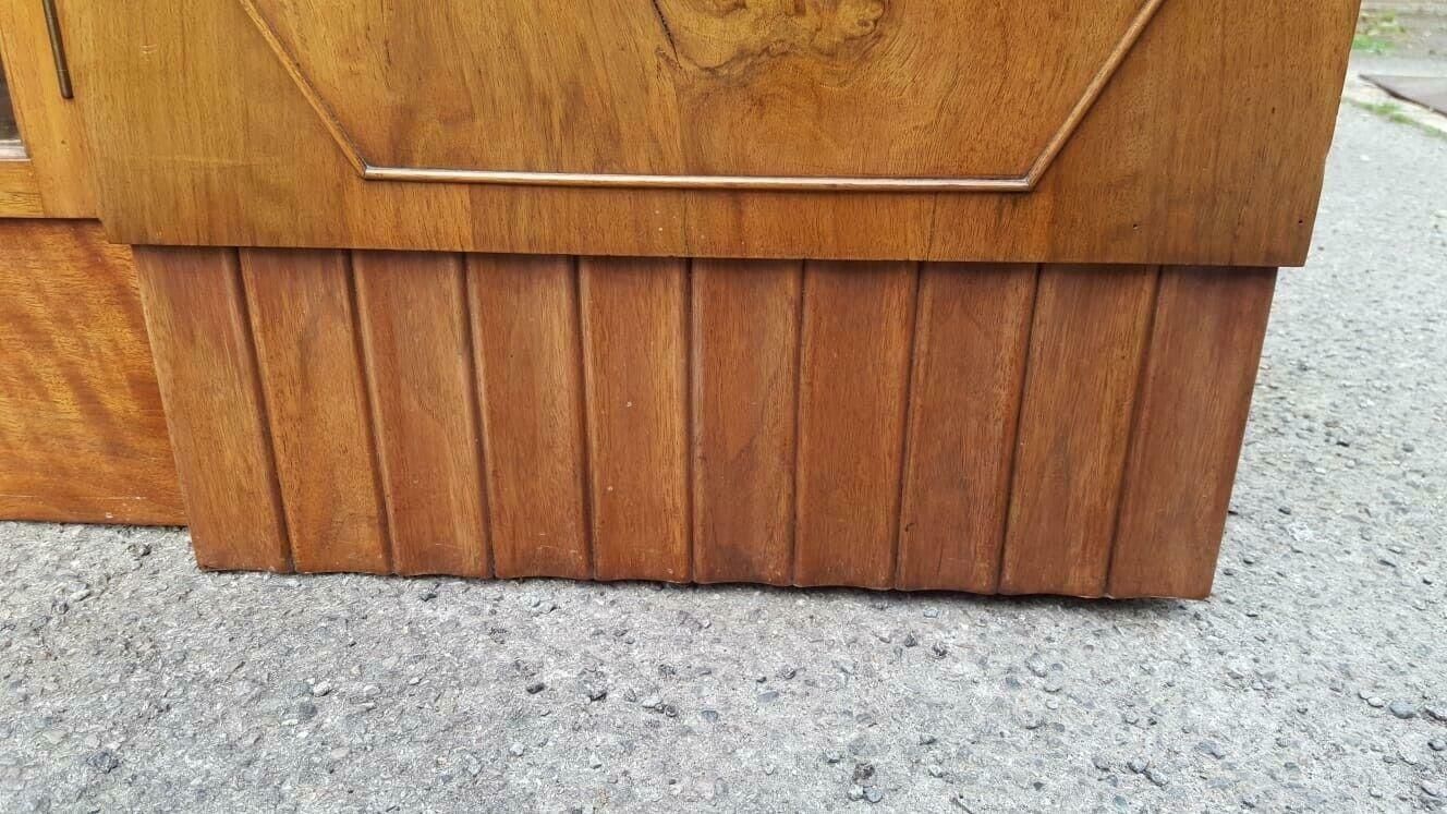 Stunning Large Art Deco Walnut & Sycamore Bookcase Epstein photo furniture
