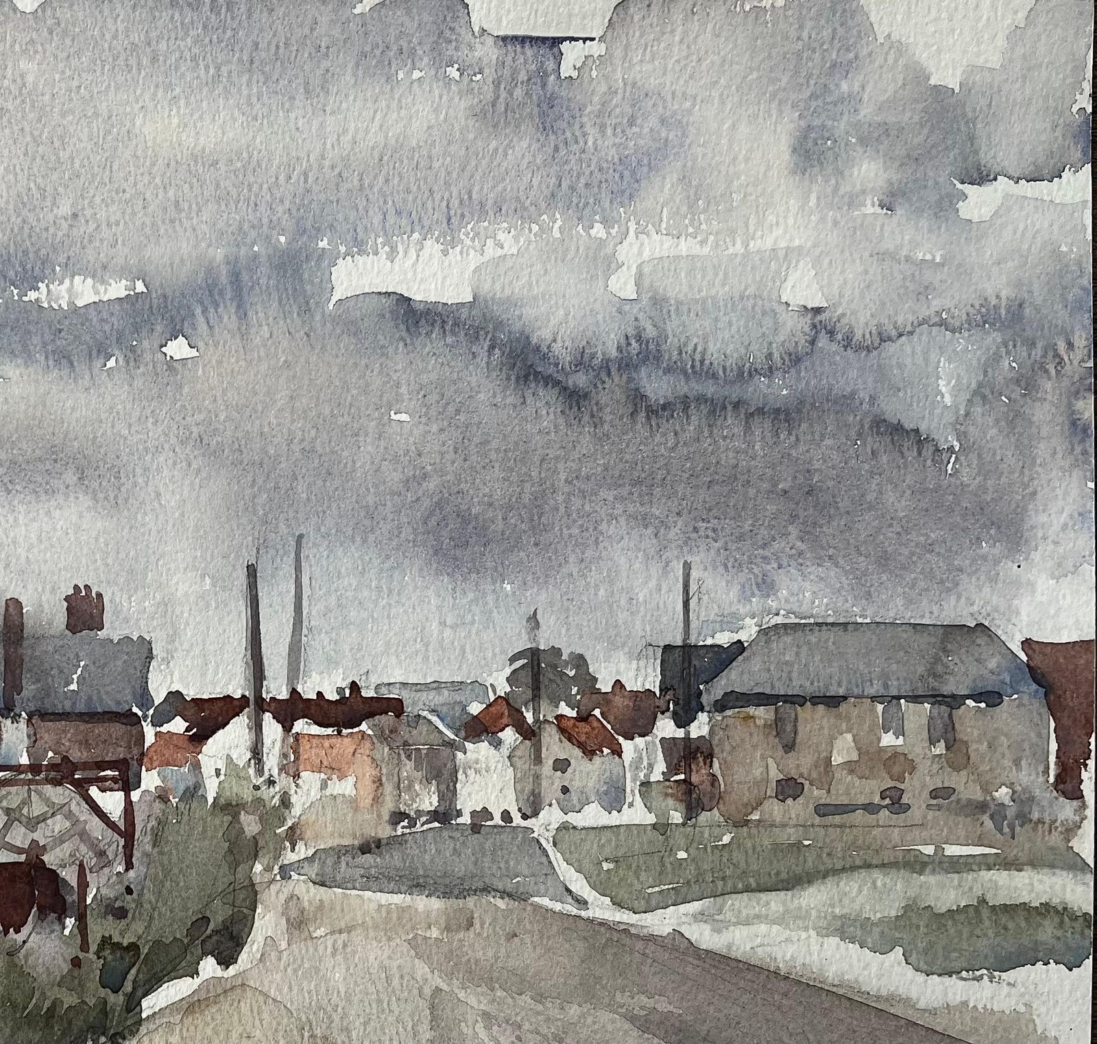 Anthony Herbertaldeburgh Boat Yard And Coastal Road Suffolk Landscape Watercolor 19971997 photo 544.0