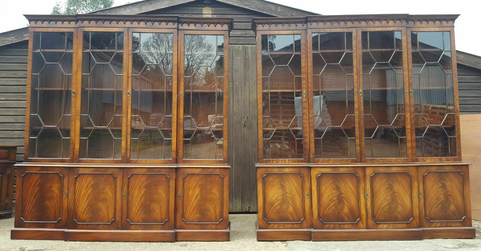 Matching Pair Of Breakfront Library Bookcases photo Furniture