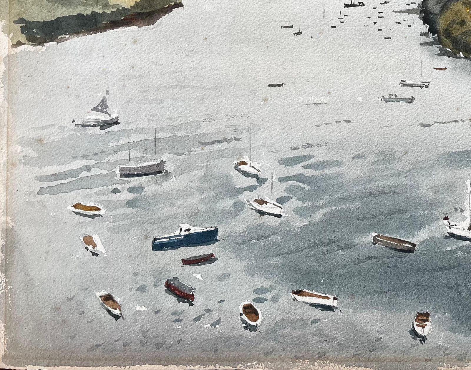 Anthony Herbert1963 Watercolour Of Salcombe Harbour Devon With Boats, Estuary And Hillside View1963 photo vinterior