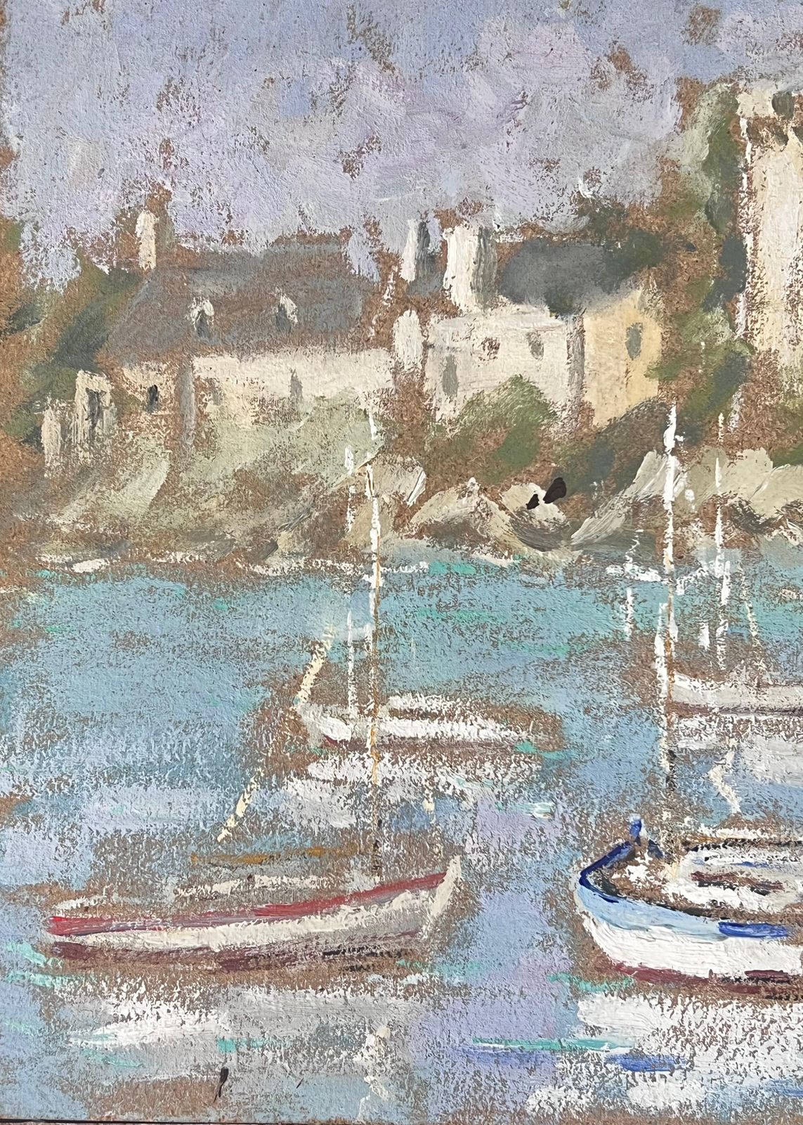 Fanch Lelstill Fishing Harbour Of Montauban France  Impressionist French Oil Painting photo vinterior