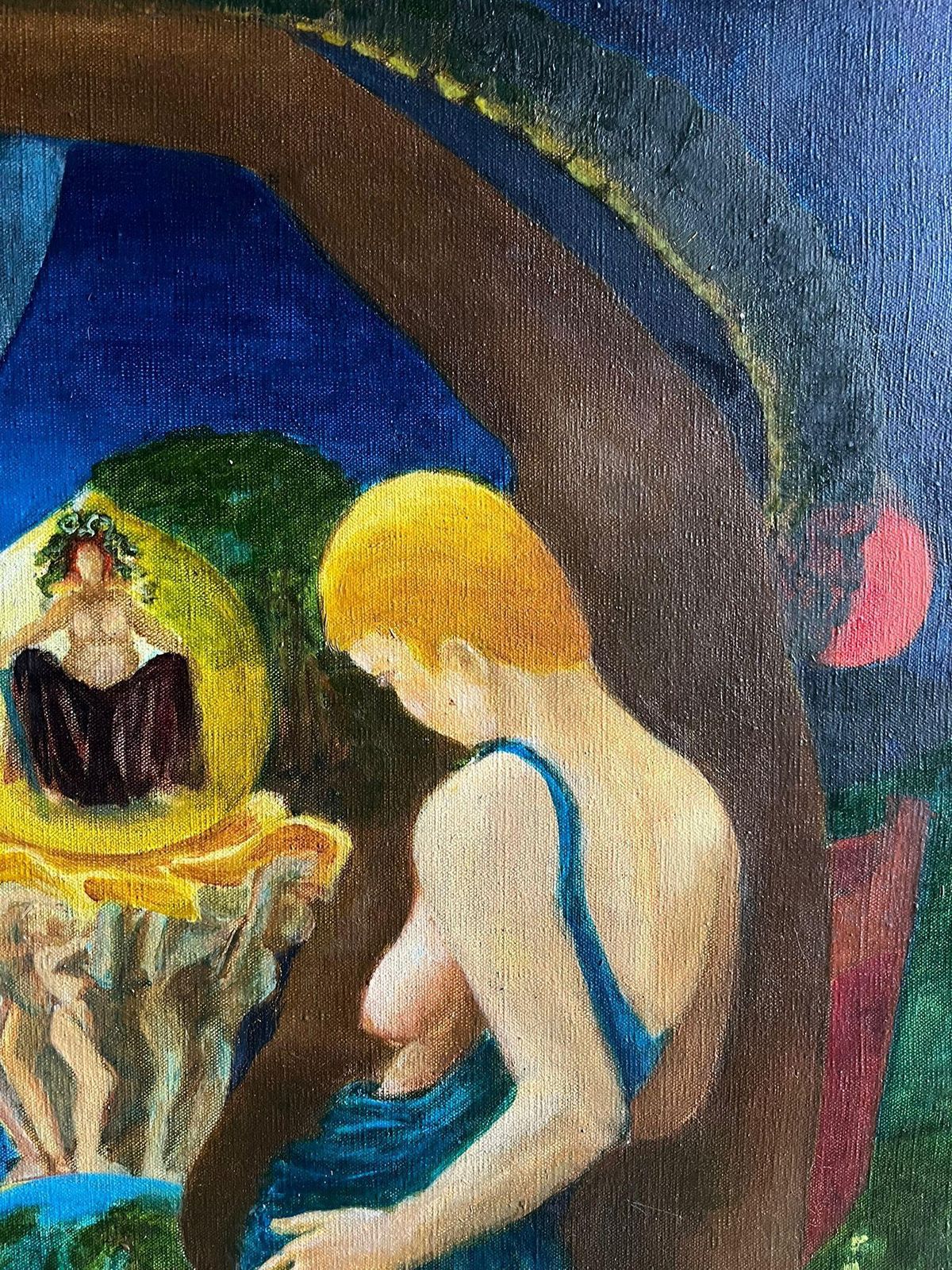 Guy Nicod (French 1923   2021) Mythological Oil Painting Depicting A Mystical Scene With Figures French 20th C20th Century photo Art