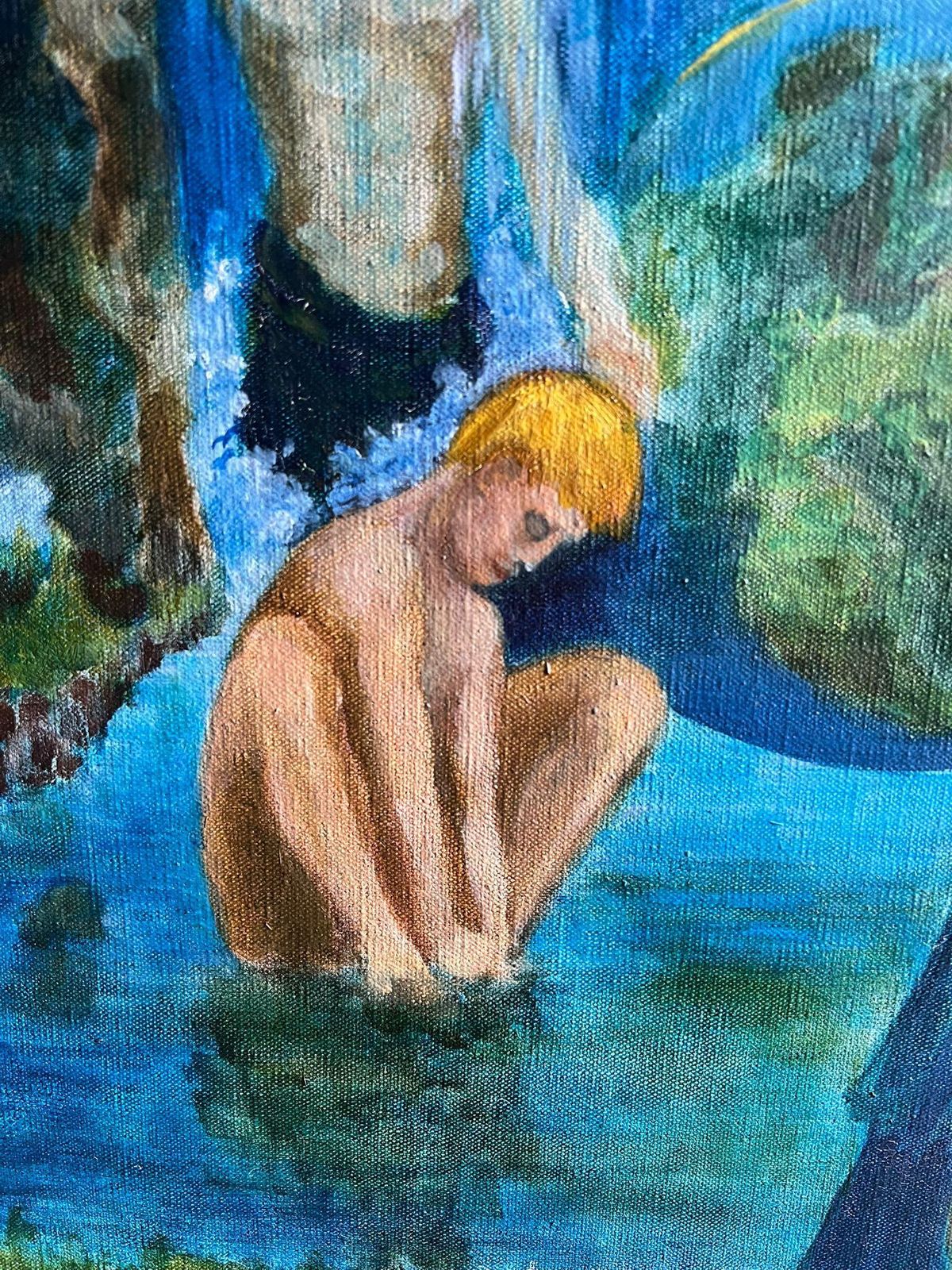 Guy Nicod (French 1923   2021) Mythological Oil Painting Depicting A Mystical Scene With Figures French 20th C20th Century photo vintage