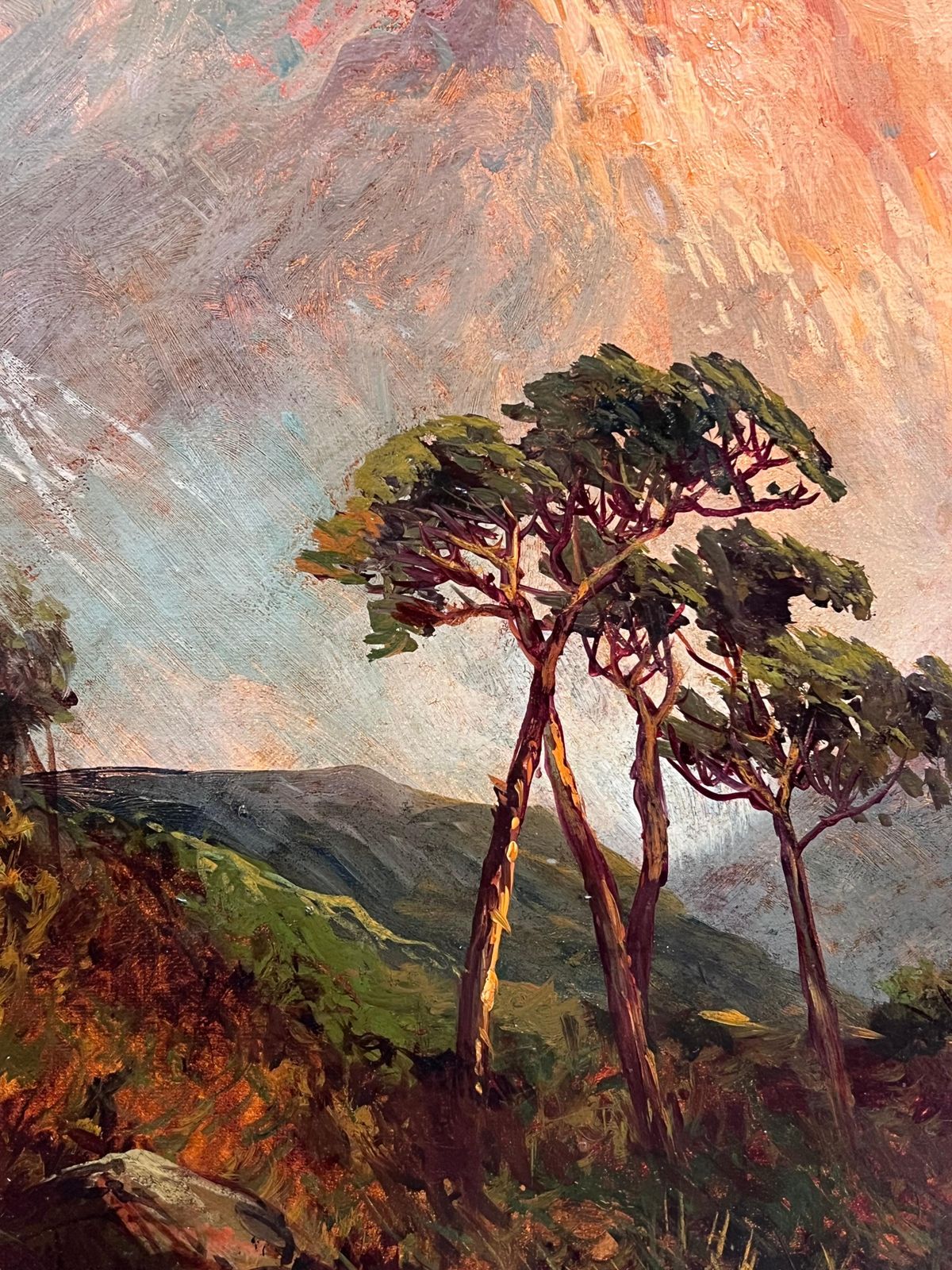 photo for sale F. E. Jamiesonantique Scottish Highlands Sunset Over The River Glen Valley Signed Oil Painting1920's