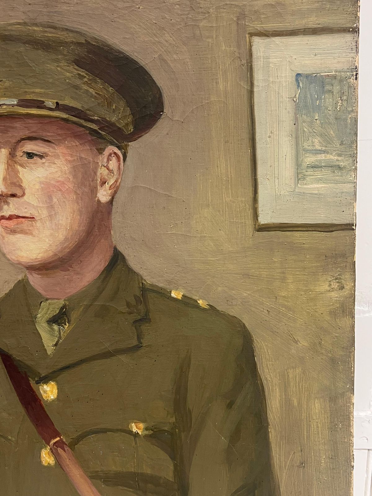 Kathleen Emily Temple Bird (British 1879   1962)portrait Of Ww11 British Army Officer Soldier Antique English Oil Painting photo 1240.0