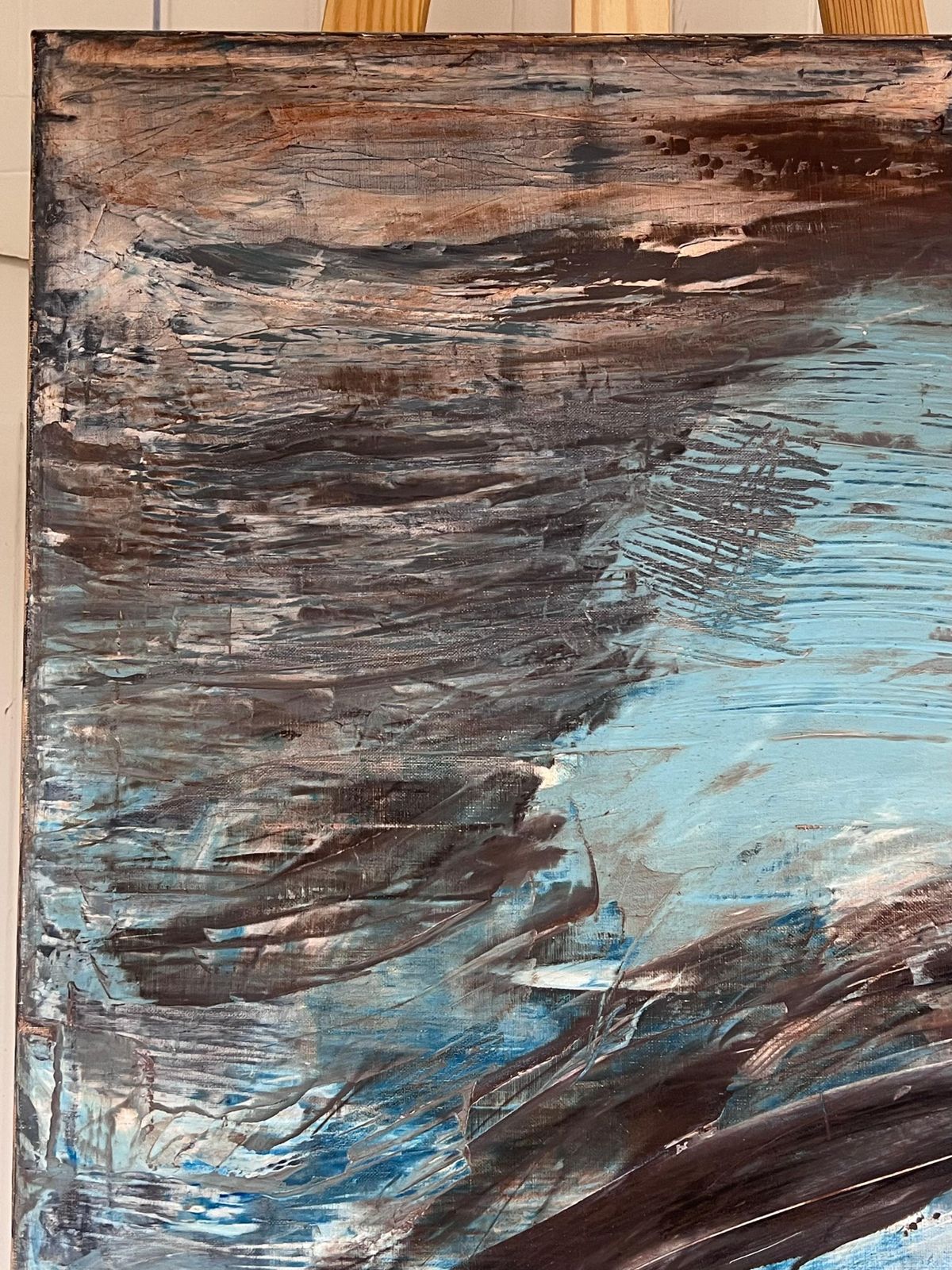 French Schoollarge French Abstract Oil Painting Palette Knife Original Mid 20th Century photo 998.0