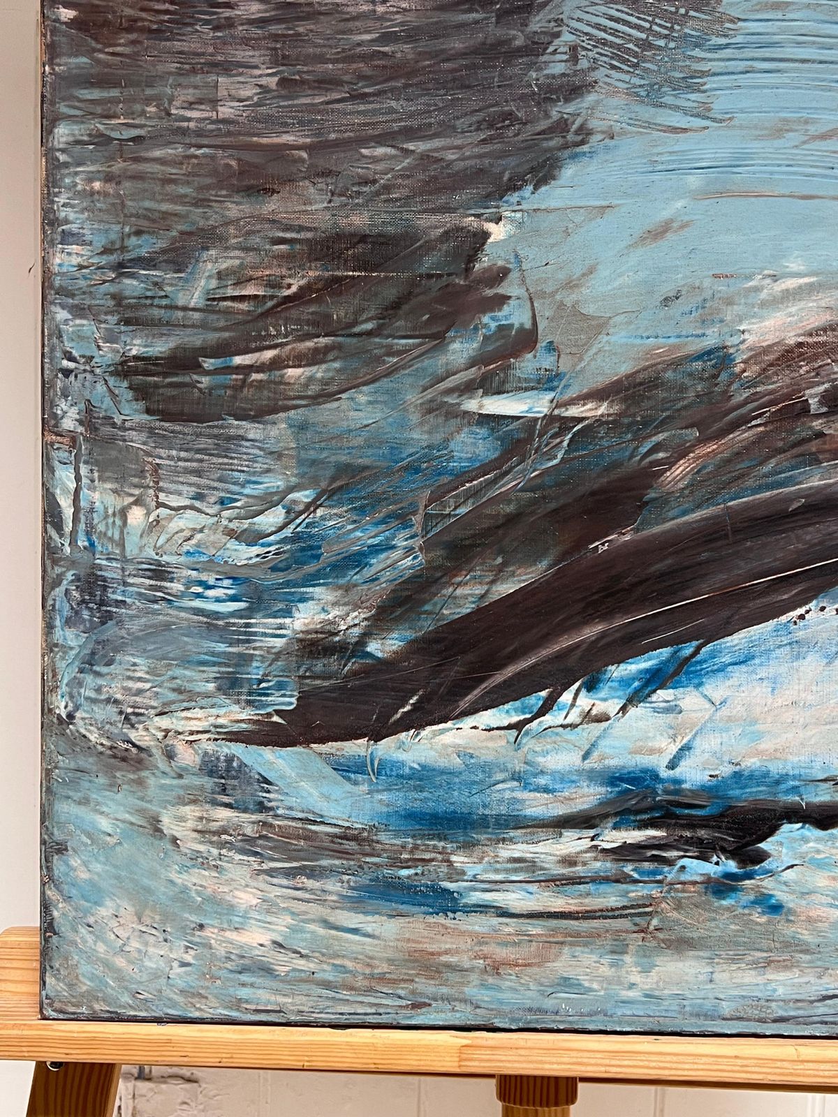 French Schoollarge French Abstract Oil Painting Palette Knife Original Mid 20th Century photo vinterior