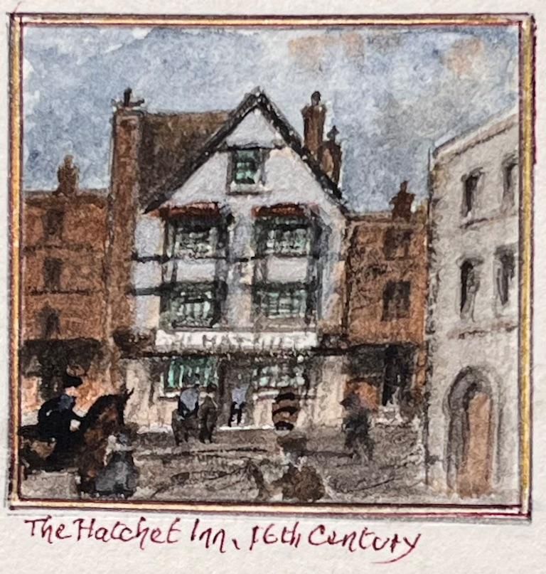 Jack Grunwellset Of Five Miniature Watercolors Of Historic Timber Framed Inns In Bristol photo 234.0