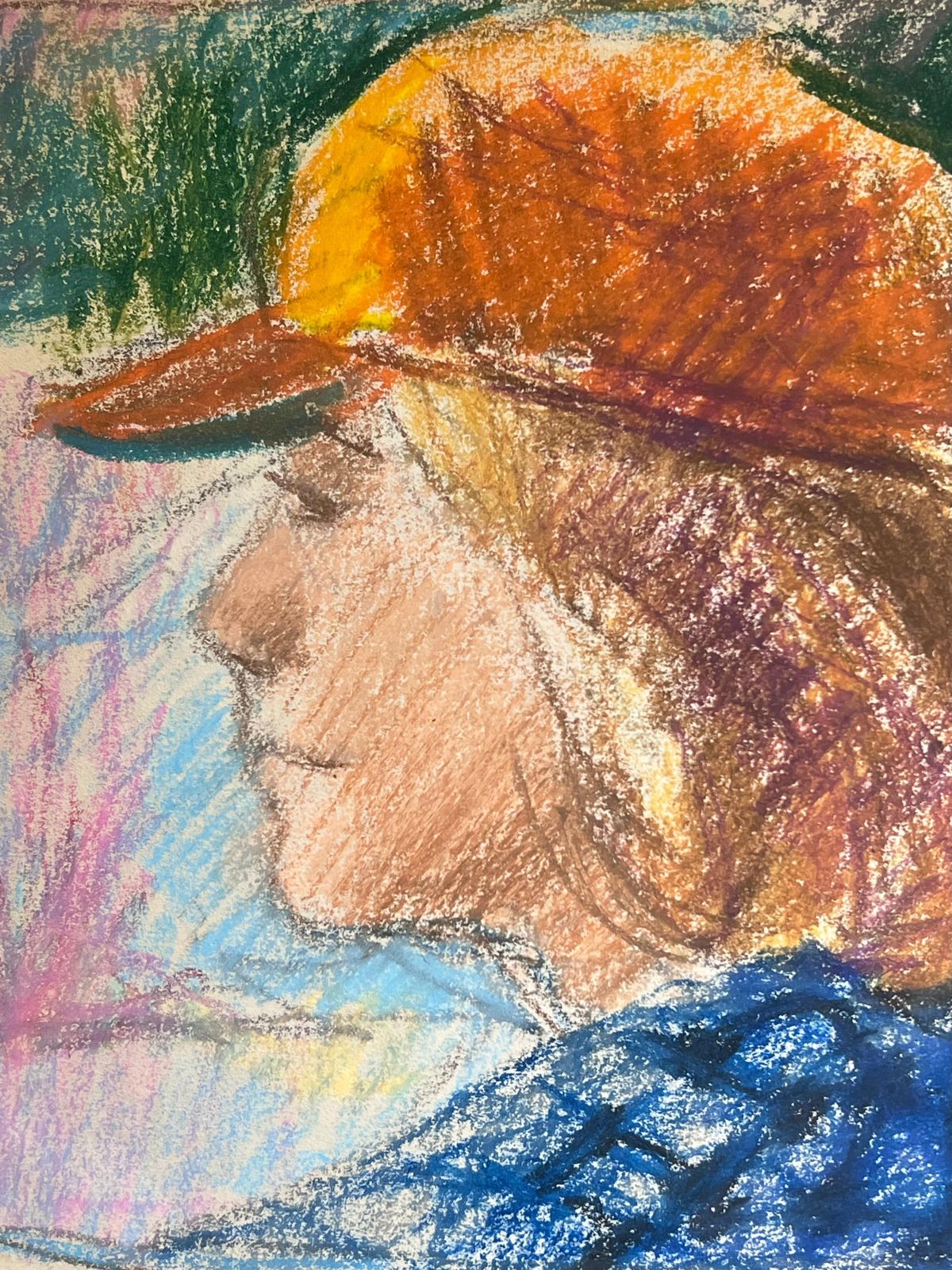 Akos Biro20th Century French Expressionist Portrait Of A Girl In Orange Flat Cap Portrait photo 300.0