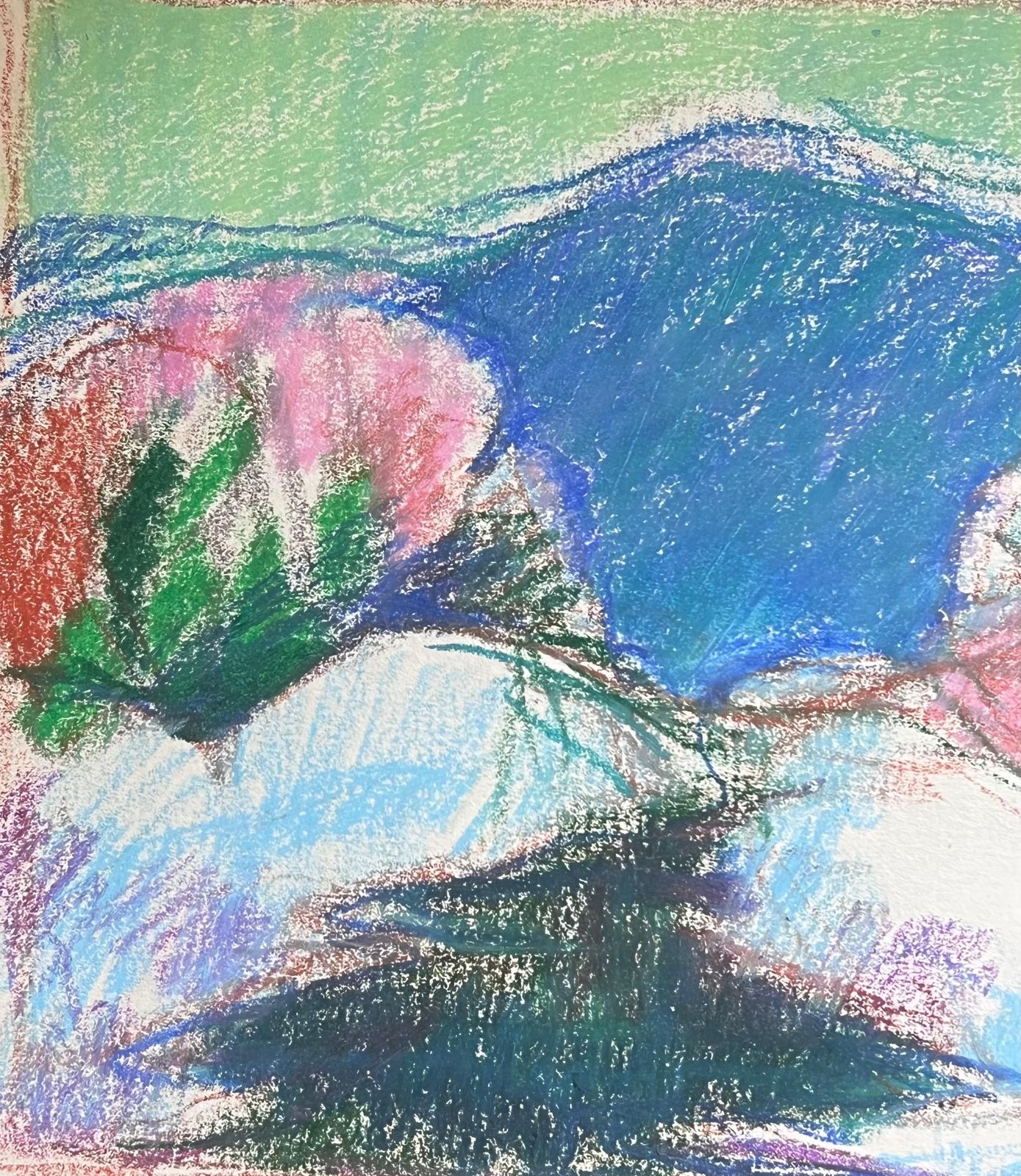 Akos Biro20th Century French Expressionist Blue Mountain Amongst The Bright Flower Beds photo Art
