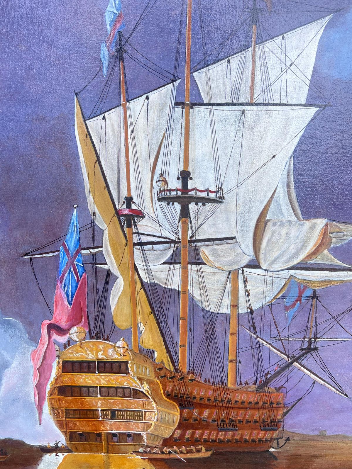 D. Cadmanhuge British Maritime Historical Naval Warship The Royal Sovereign Oil Painting2014 photo Art