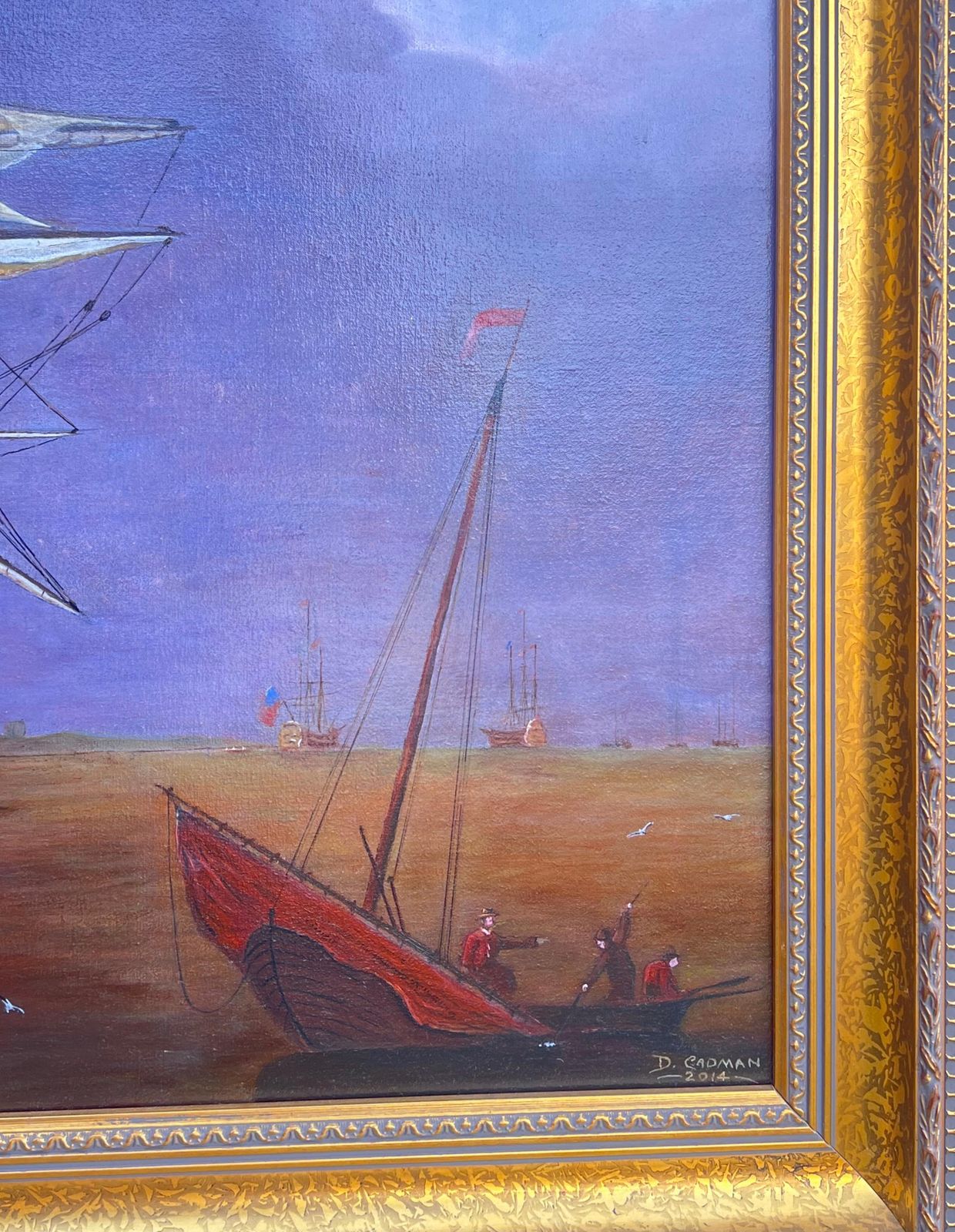 D. Cadmanhuge British Maritime Historical Naval Warship The Royal Sovereign Oil Painting2014 photo vinterior