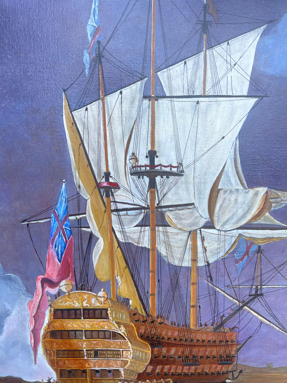 D. Cadmanhuge British Maritime Historical Naval Warship The Royal Sovereign Oil Painting2014 photo buy