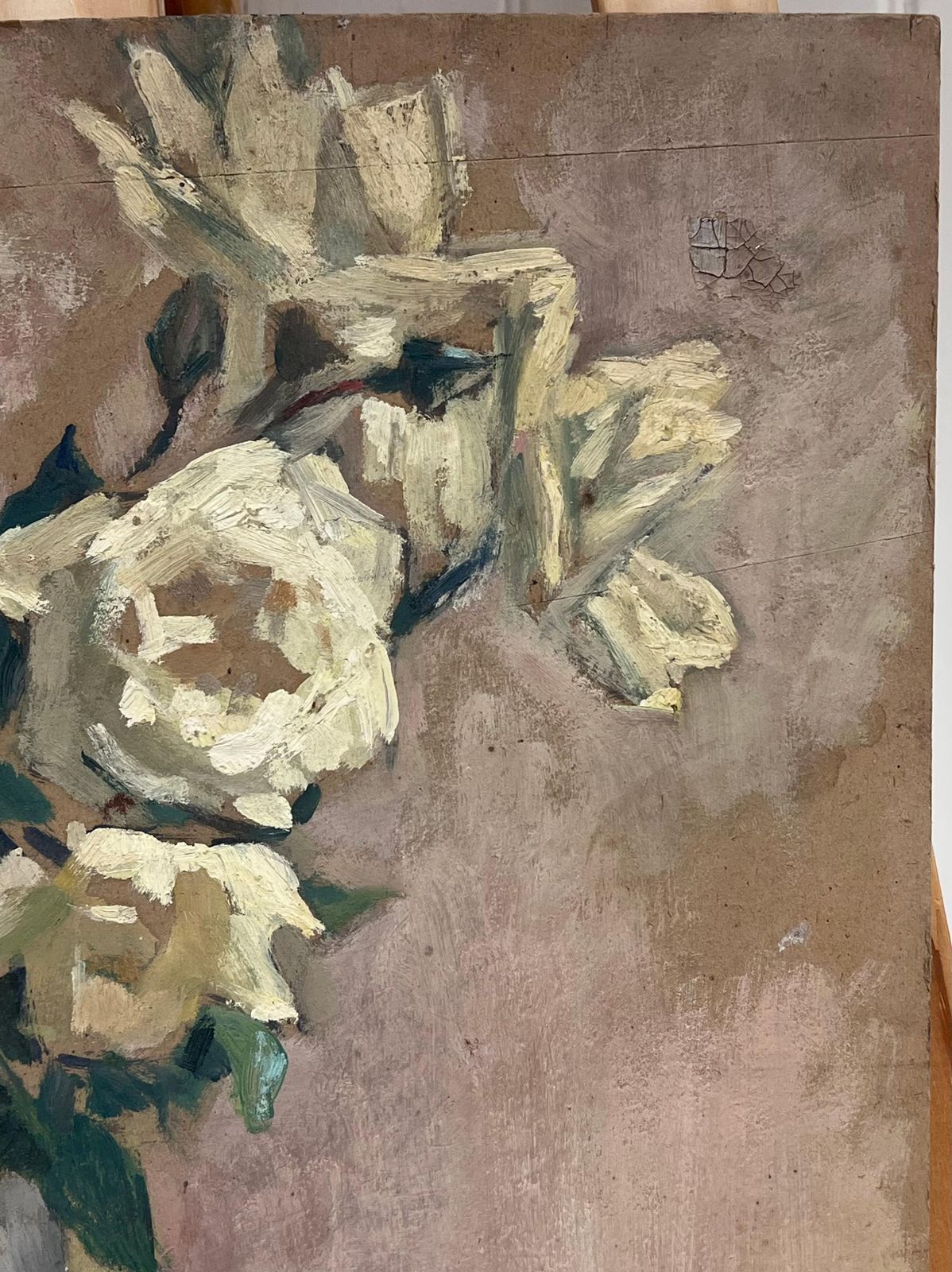 Cécile Hertz Eyrolles (1875 1974)1930's French Post Impressionist Oil White Roses In Green Vase Still Life1930's photo buy