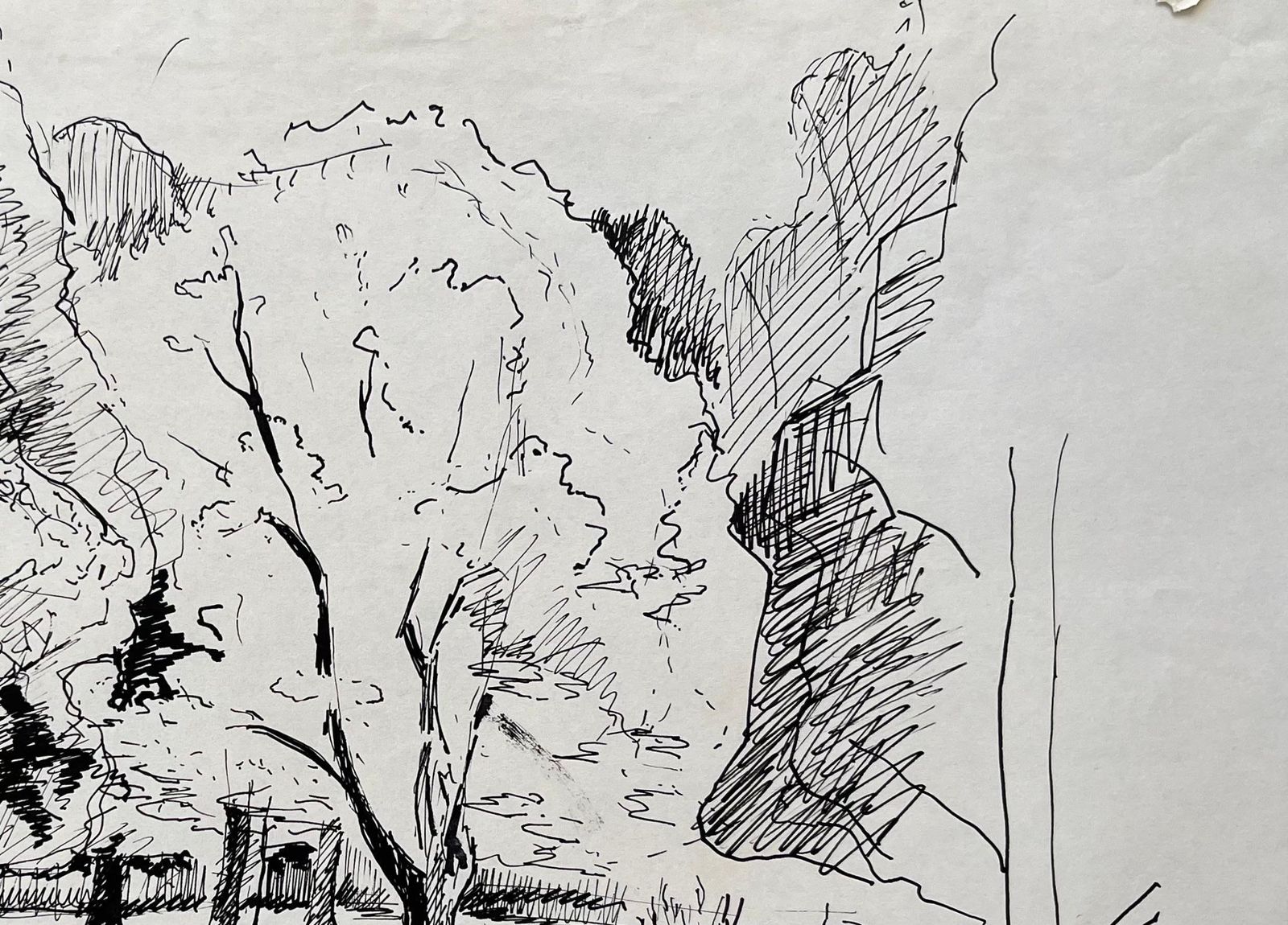 Anne Marie Migette Perardmid 20th Century Post Impressionist Drawing Of Tree Lined Path In Ink photo vinterior