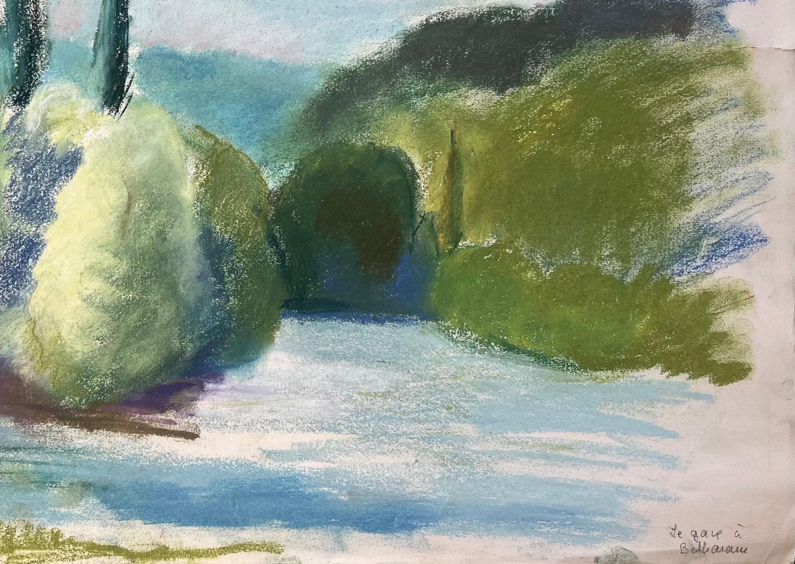 Anne Marie Migette Perardmid 20th Century Pastel Of The River At Brantôme In France photo 550.0