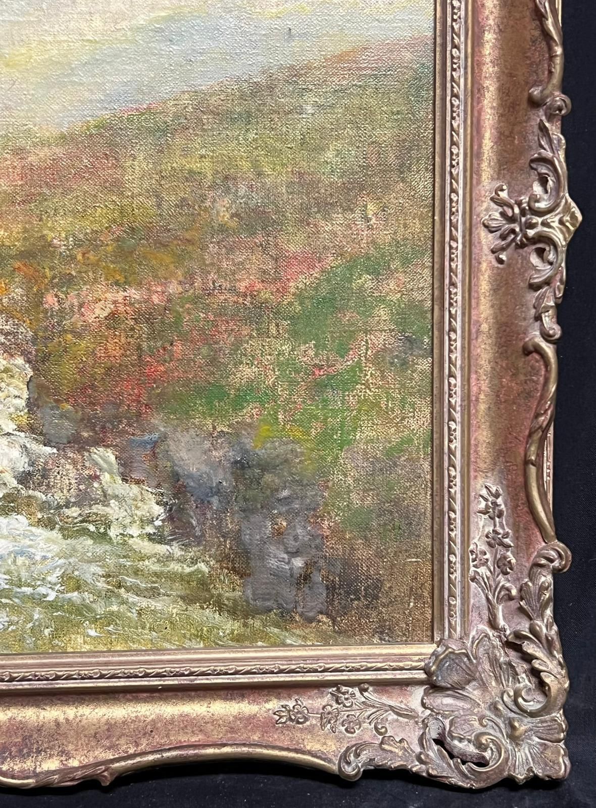 John Falconer Slater (1857 1937)flowing Stream Through Valley Misty Highlands Oil Painting Respected Artist photo 939.0