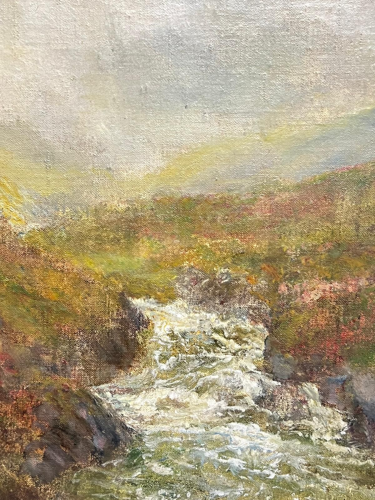 John Falconer Slater (1857 1937)flowing Stream Through Valley Misty Highlands Oil Painting Respected Artist photo vinterior