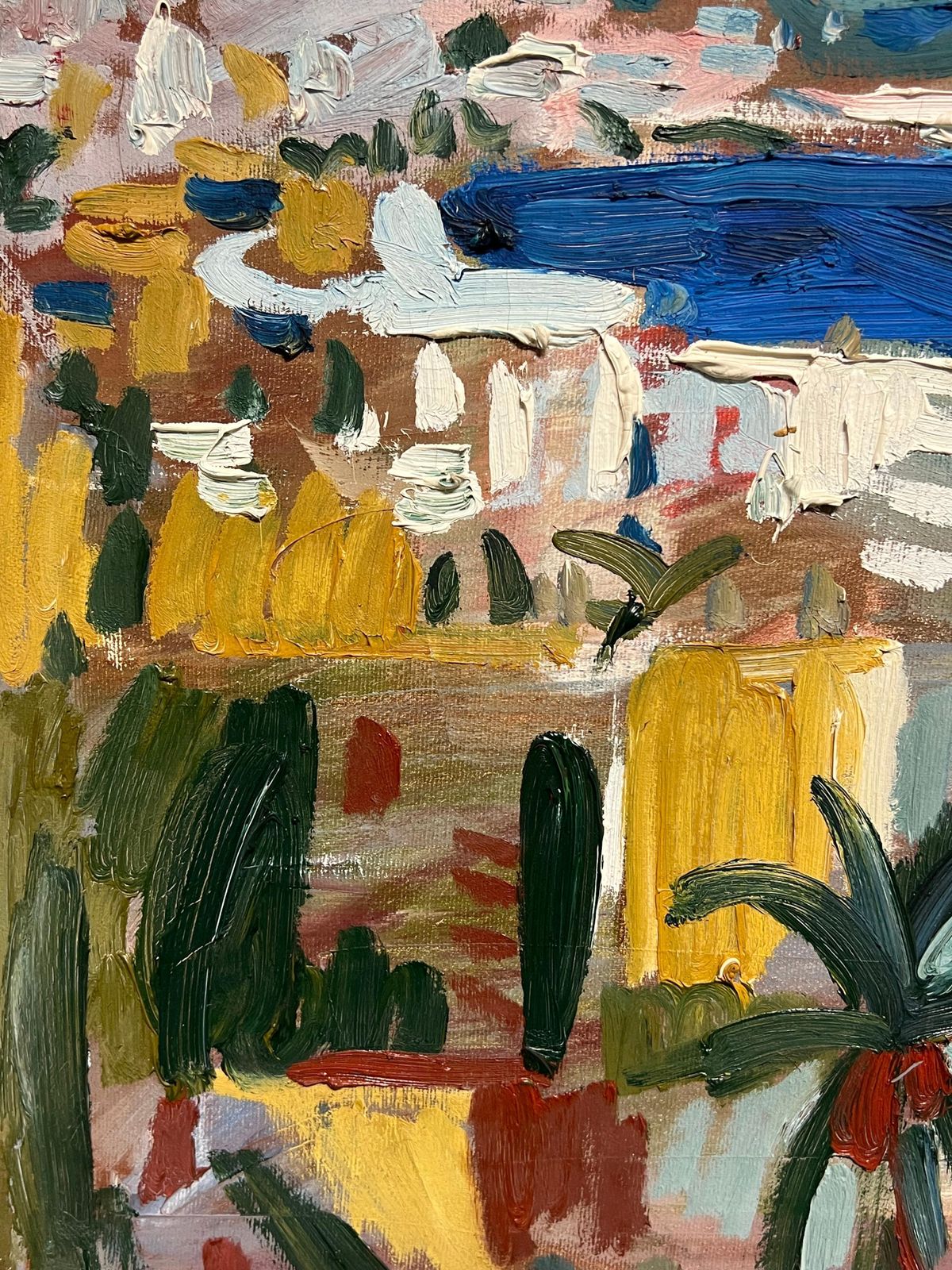 Artan Shabanifrench Modernist Oil Painting Nice Coastal Mediterranean French Rivera City1999 photo 1223.0