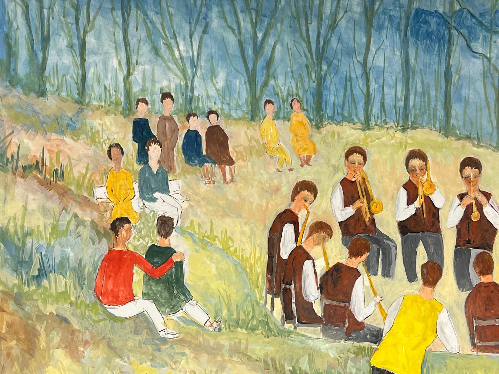 Bernard Labbe1950's Open Air Jazz Concert In The Summer Forest French Landscape1950's photo Art
