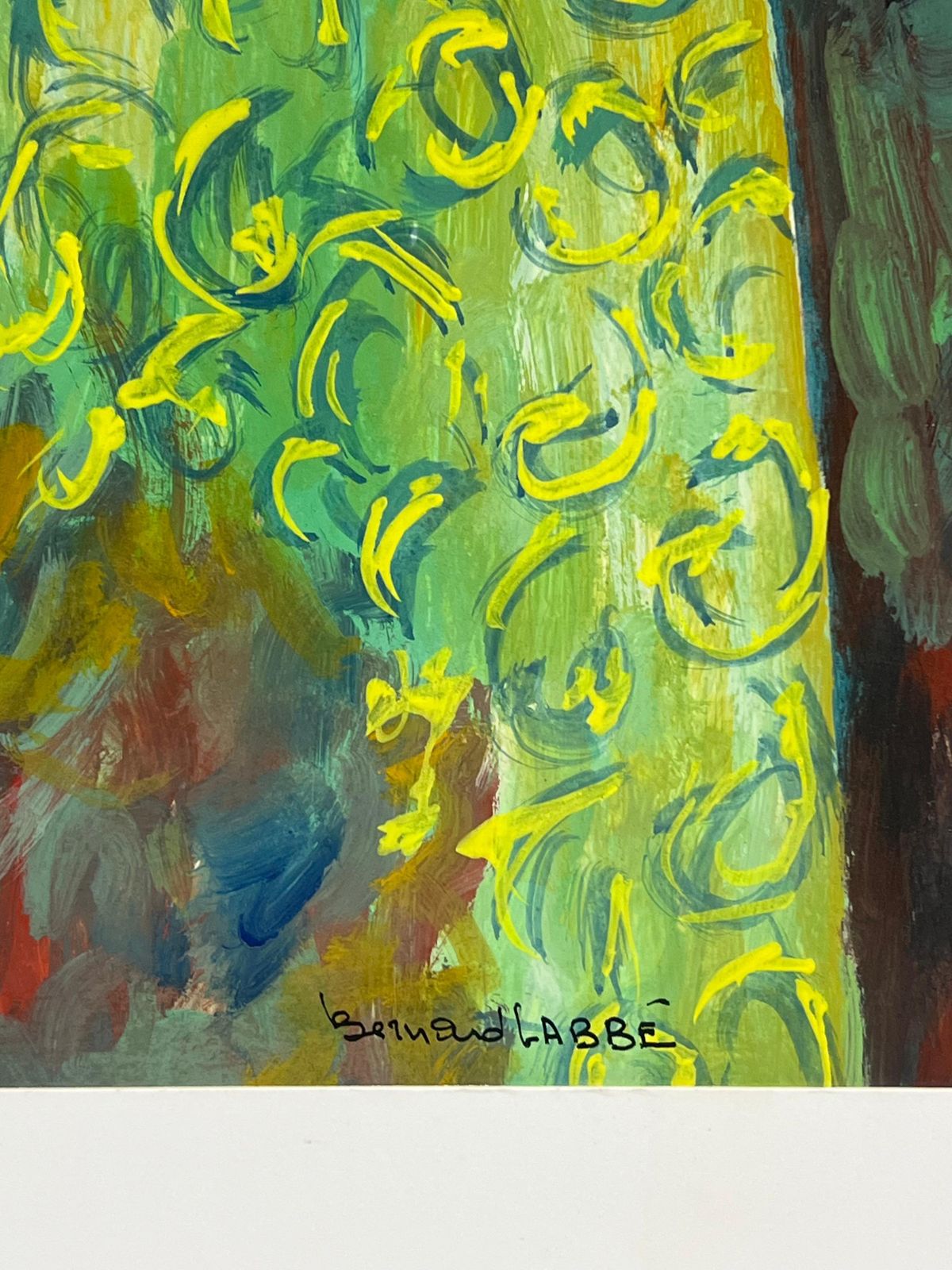 photo furniture Bernard Labbe1950's Symbolist Portrait Young Figure In Exotic Green Cloak1950's