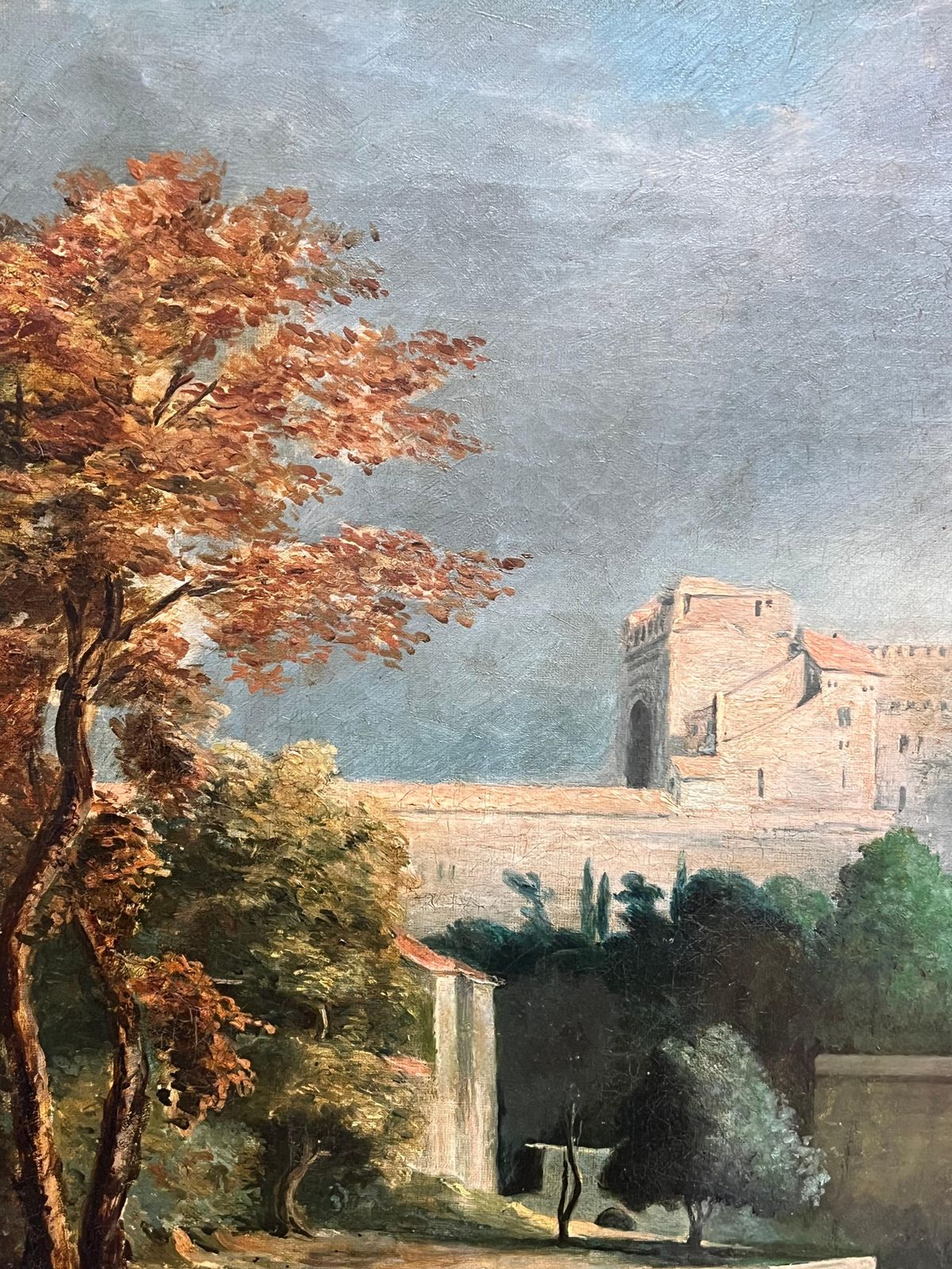 English Old Master Oil Antique English Grand Tour Old Master Oil Figures  Classical Arcadian Landscape photo Art