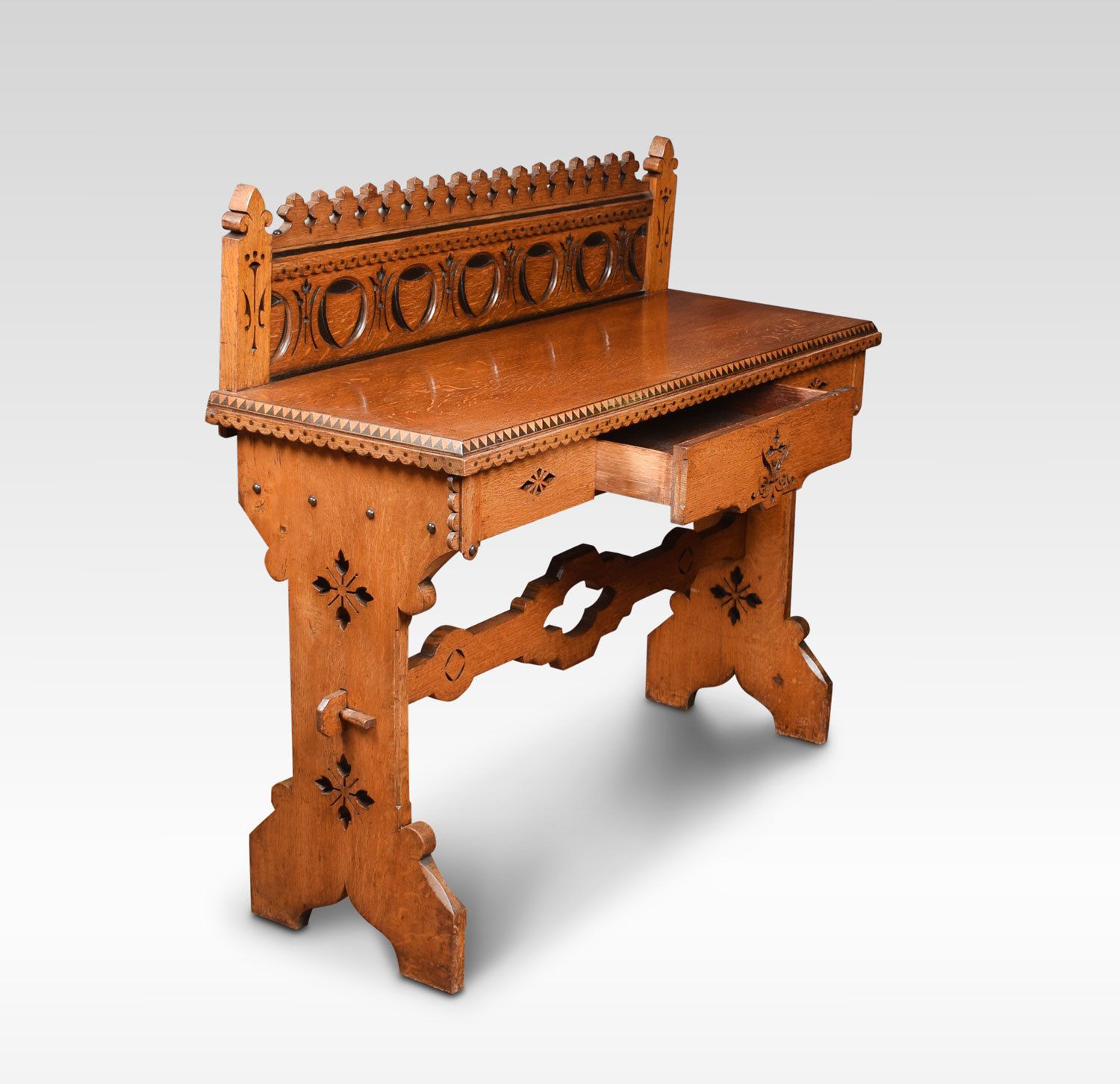 Victorian Gothic Revival Hall Table In The Manner Of Charles Bevan photo for sale