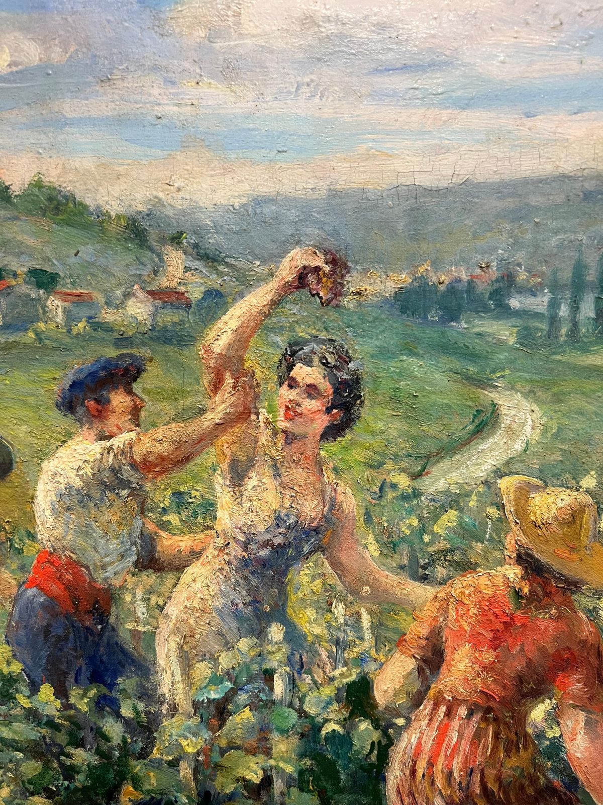 Louis Faillethe Grape Harvest Large 1920's French Signed Oil Harvest Workers Vineyard1930's photo 2239.0
