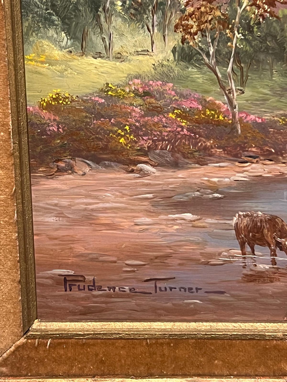 Prudence Turnerhighland Cattle Grazing Scotland Loch Rannoch Landscape Signed Oil Paintingc. 1970's photo buy
