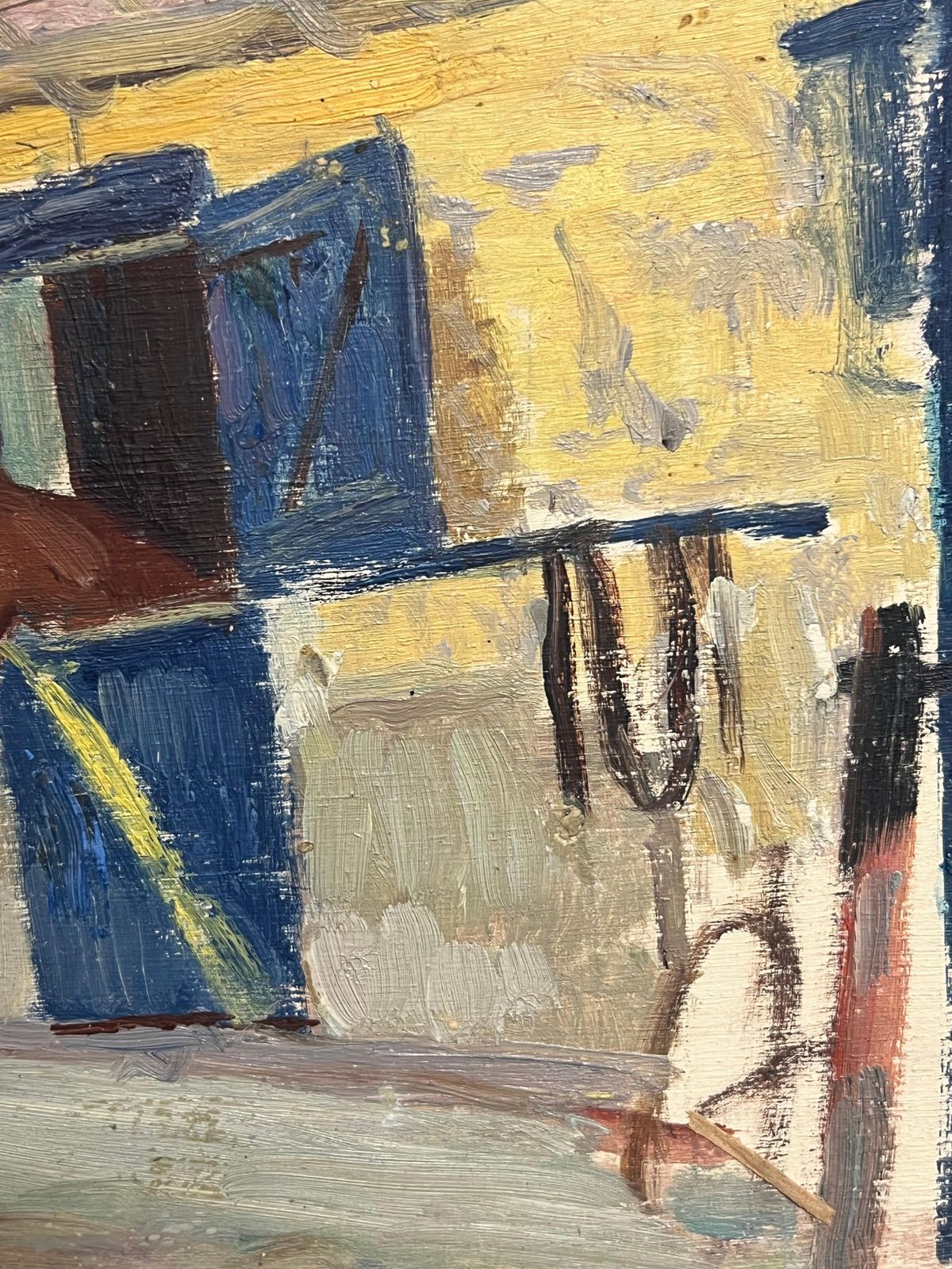 Jean Dreyfus Stern (1890 1969)vintage French Stable Scene Impressionist Oil Painting Of Horses In Their Stalls1970's photo for sale