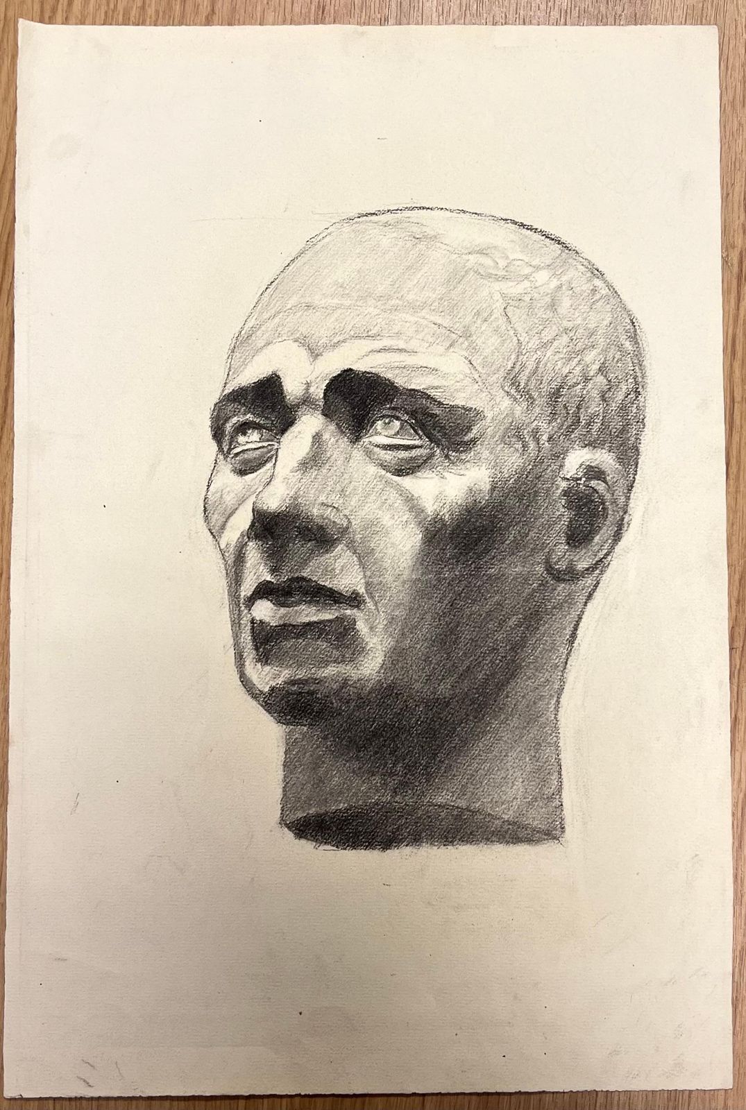Josine Vignonmid Century French Drawing Of A Classical Bald Male Bust1945 photo furniture