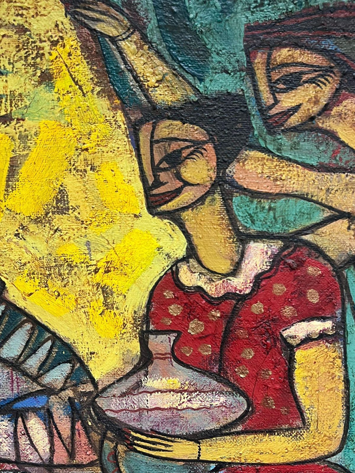 European Artisthuge Contemporary Painting Abstract Mythical Figures In A Surrealist Composition1999 photo 1499.0