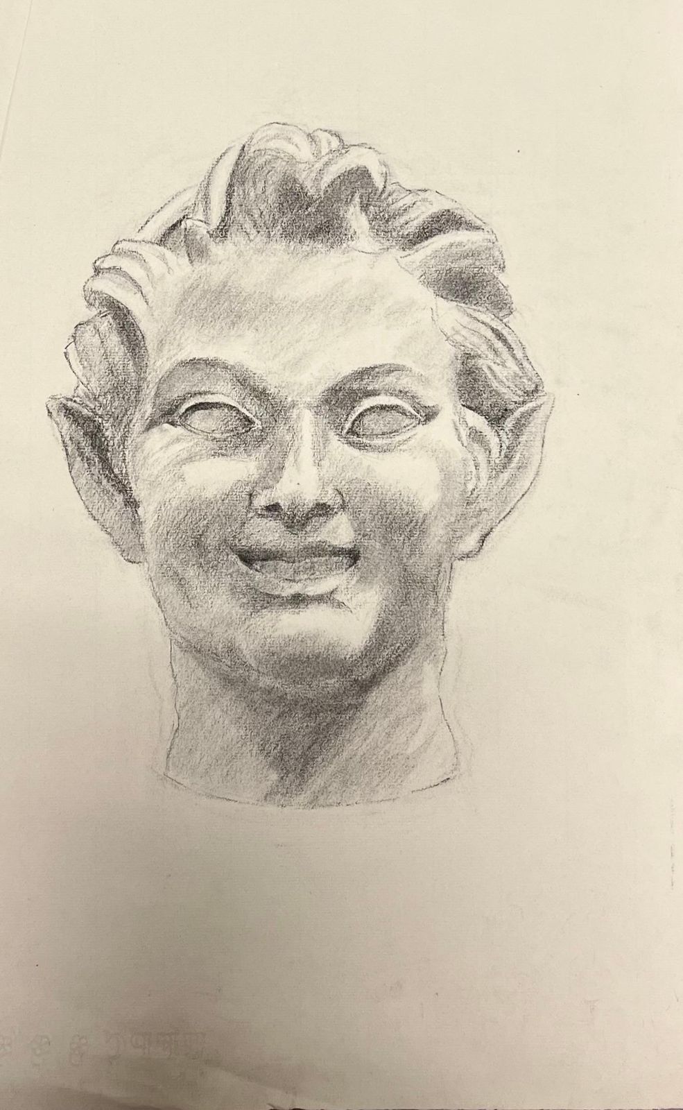 Josine Vignonmid Century French Study Of A Smiling Mythical Bust1945