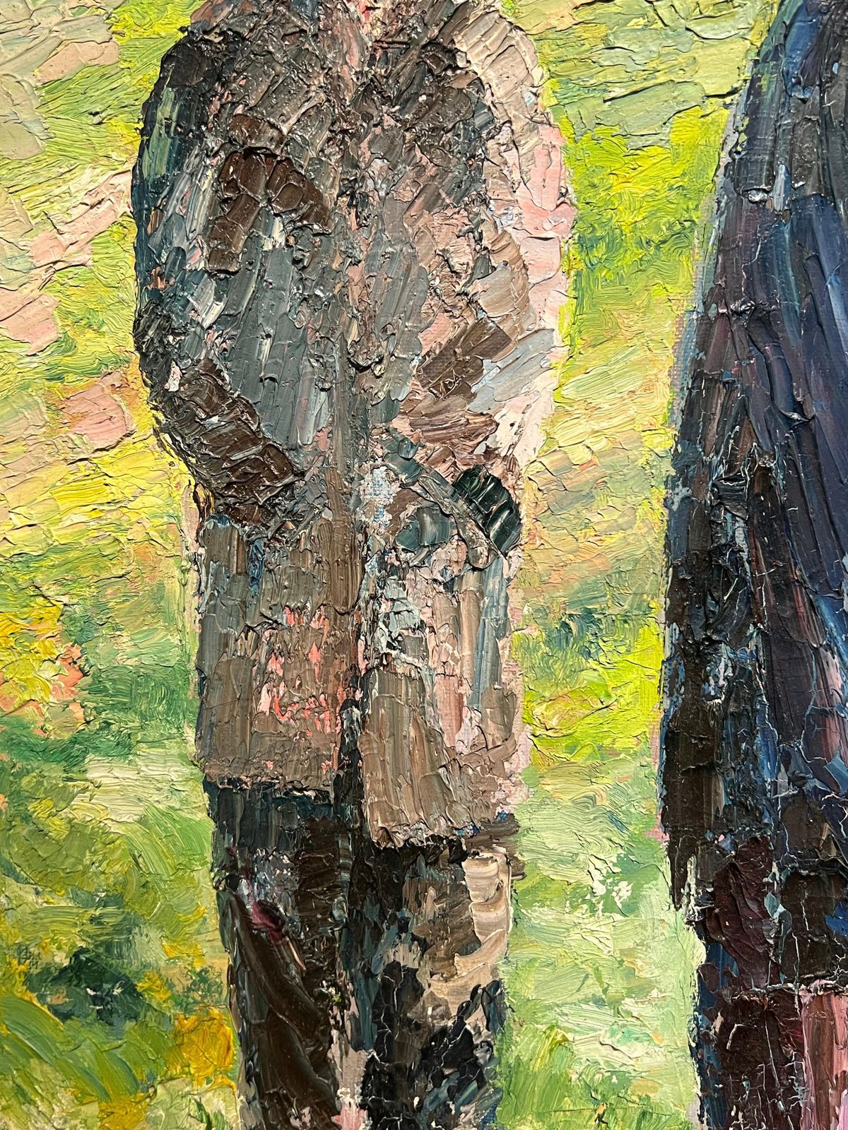 J.Bredecheshepherds At Sunrise Large 1970's French Post Impressionist Oil Painting1970's photo vintage