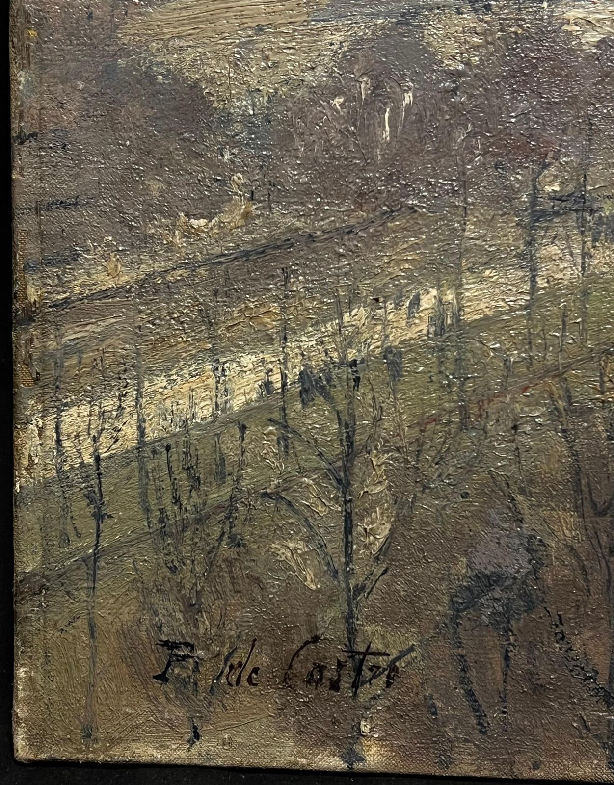 French Schoolantique Original French Impressionist Oil Painting The Arc De Triomphe Parisc. 1900 photo vinterior