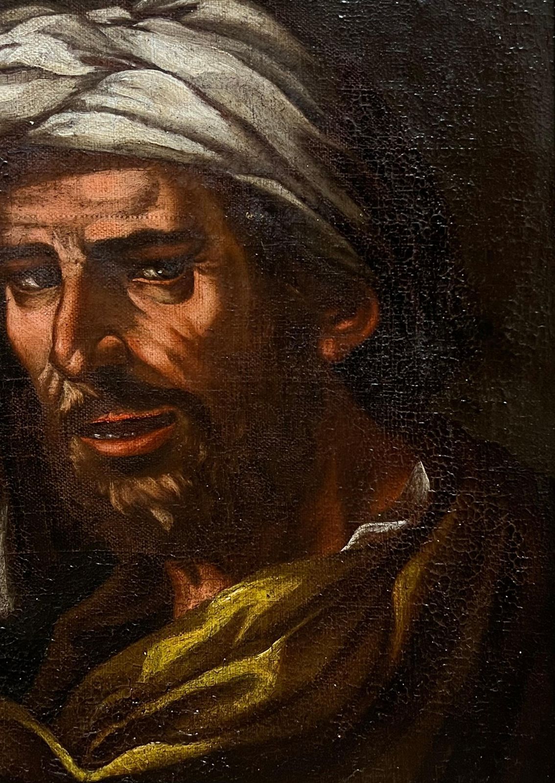 French School18th Century French Orientalist Portrait Of Arab Man In Turban, Oil Painting photo for sale