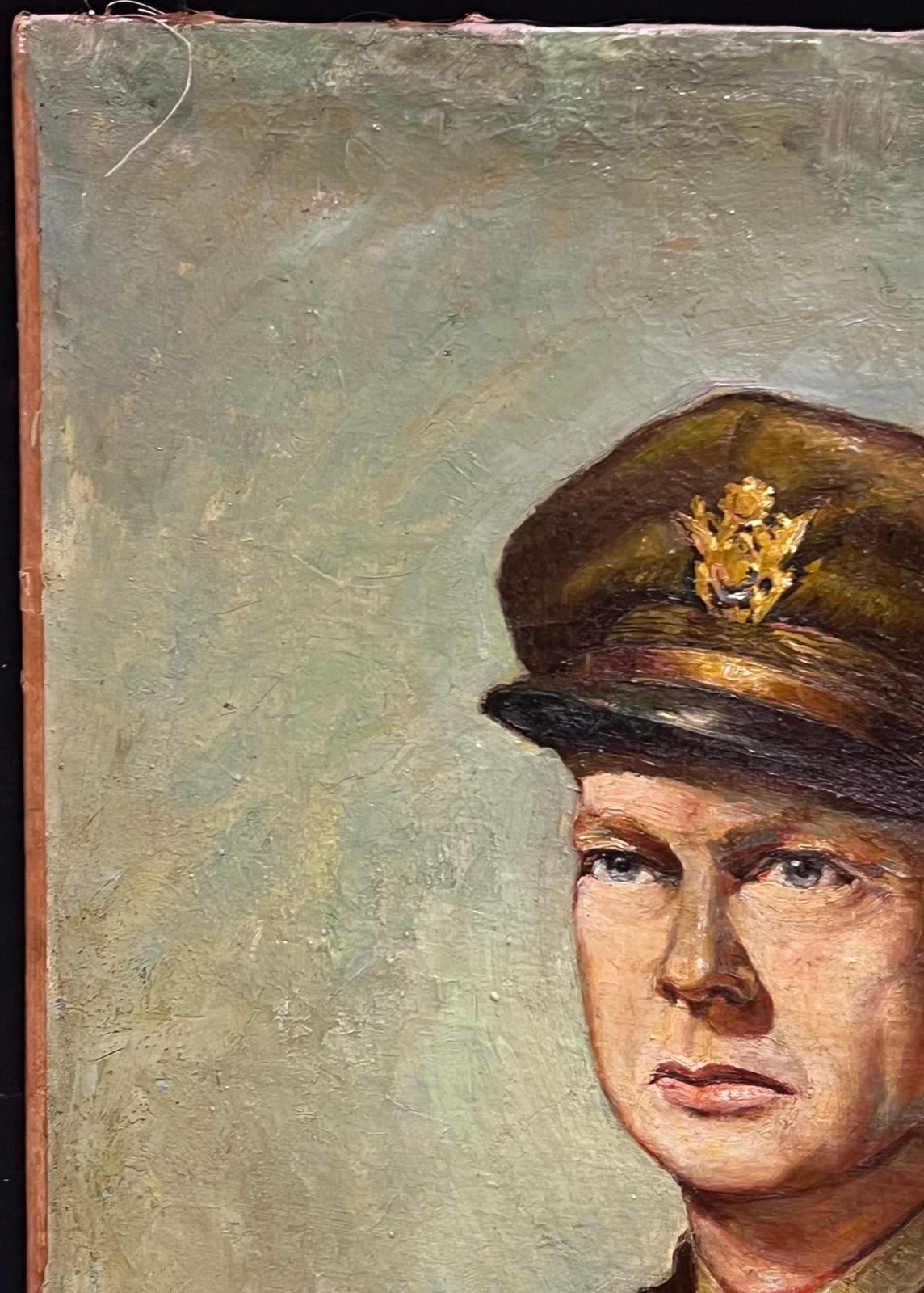 French Schoolportrait Of Dwight D. Eisenhower (1890–1969) Original 1951 French Oil Painting1951 photo 4834.0